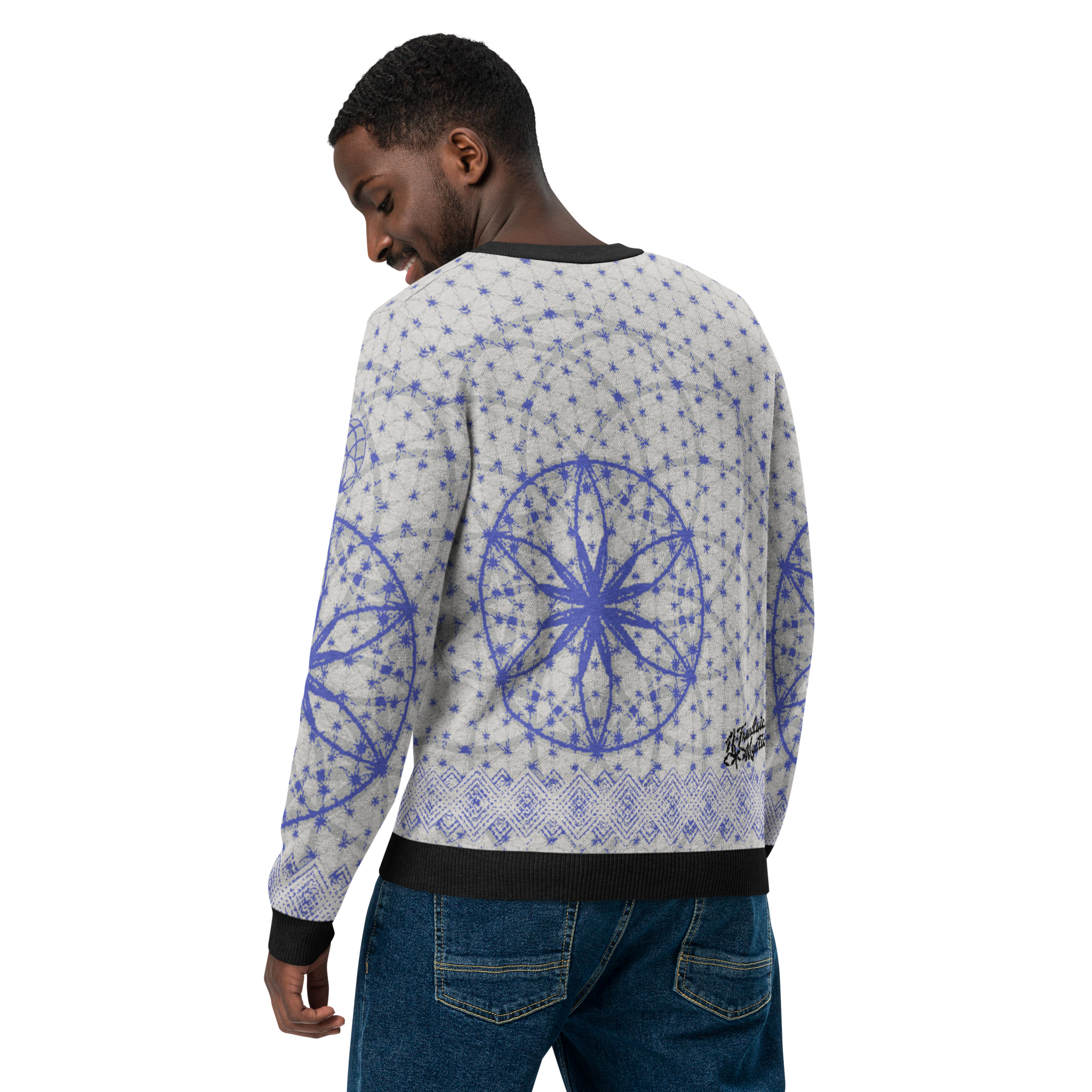 Blue Prima Mystica | Knitted Crew Neck Sweater (Knit-On-Demand)