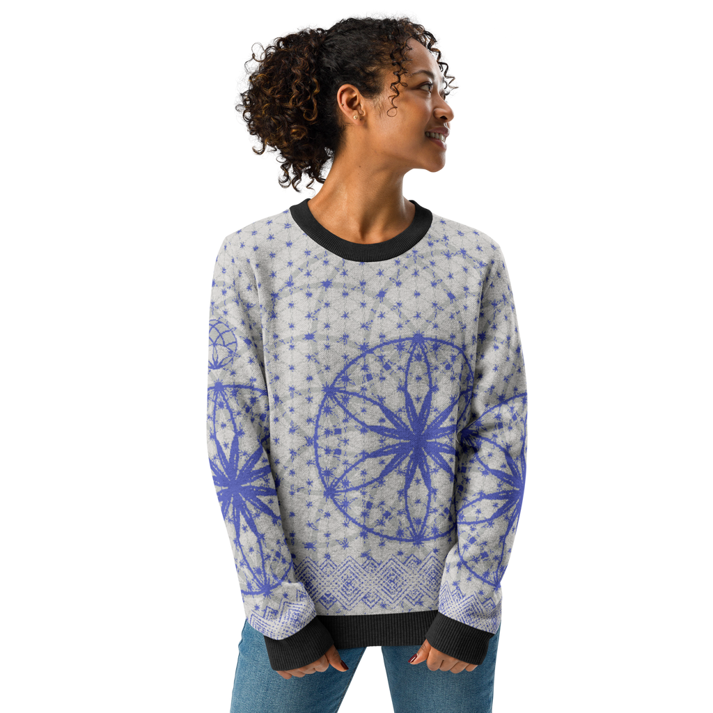 Blue Prima Mystica | Knitted Crew Neck Sweater (Knit-On-Demand)