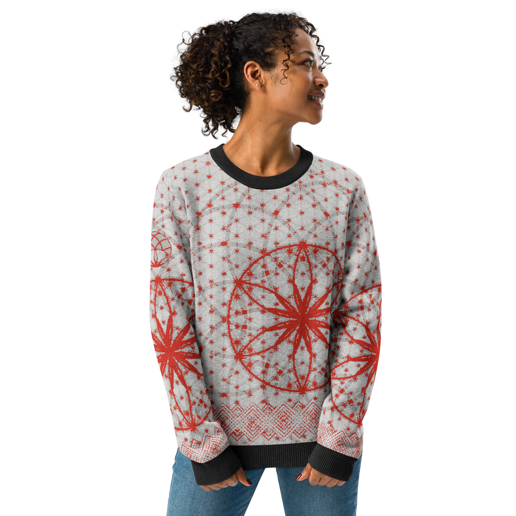 Red Prima Mystica | Knitted Crew Neck Sweater (Knit-On-Demand)
