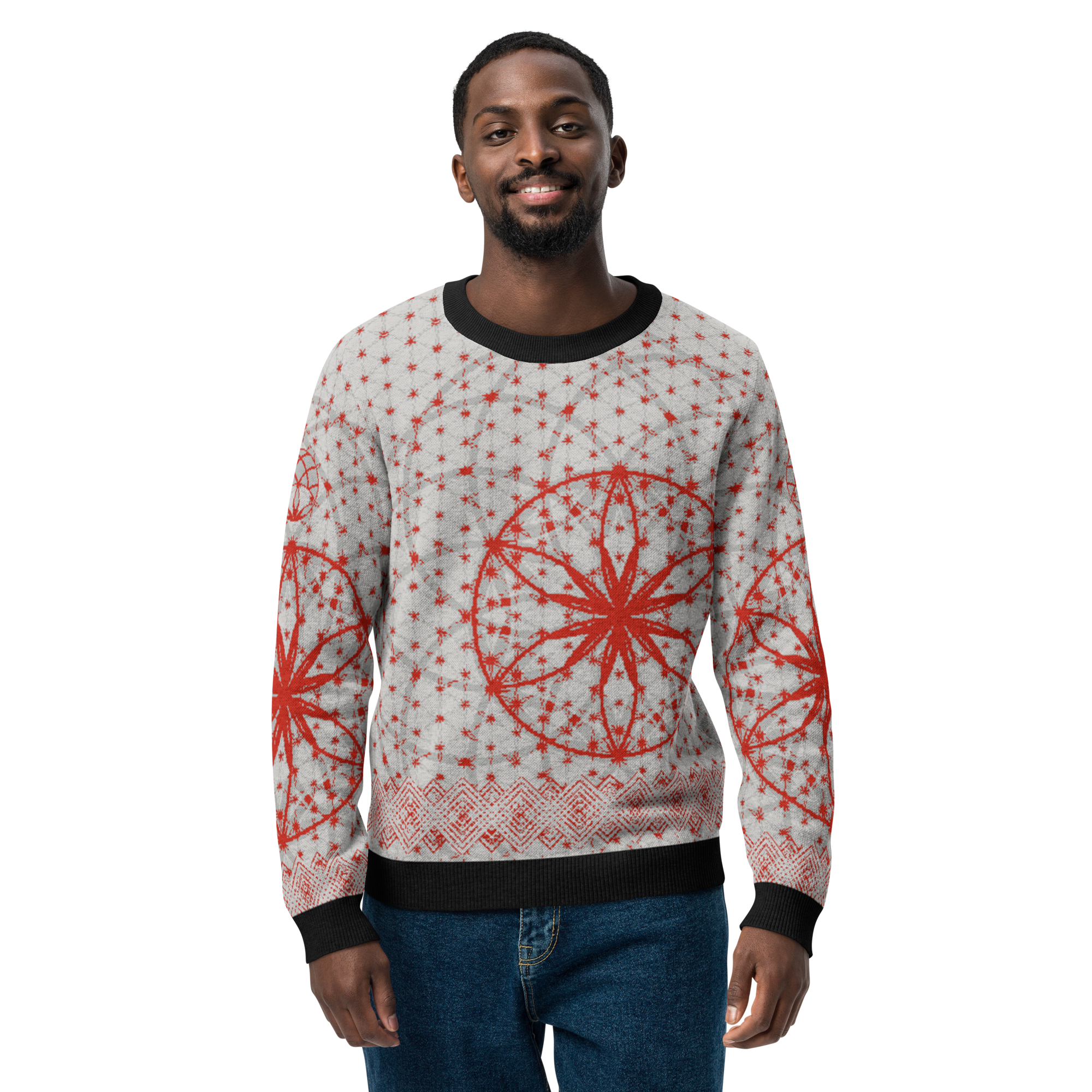 Red Prima Mystica | Knitted Crew Neck Sweater (Knit-On-Demand)