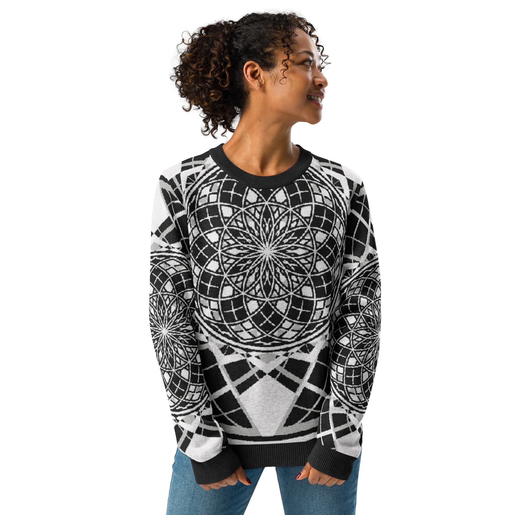 Mystic Metamorphic Night | Knitted Crew Neck Sweater