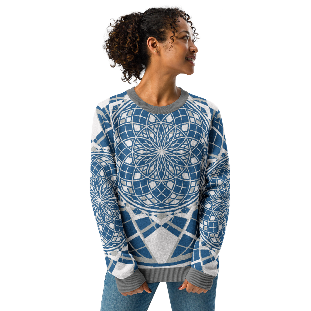 Mystic Metamorphic Blue Sky | Knitted Crew Neck Sweater