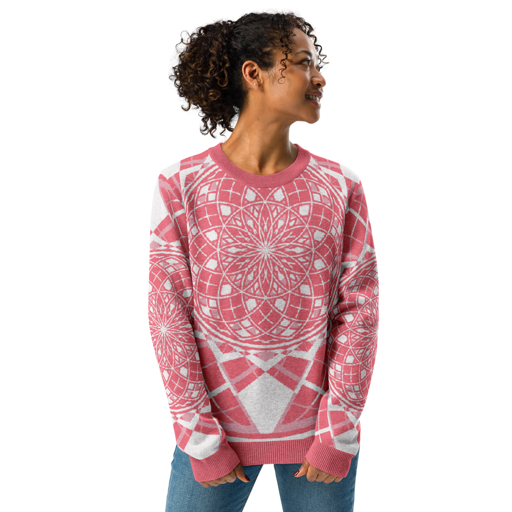 Mystic Metamorphic Redrose — Knitted Crew Neck Sweater