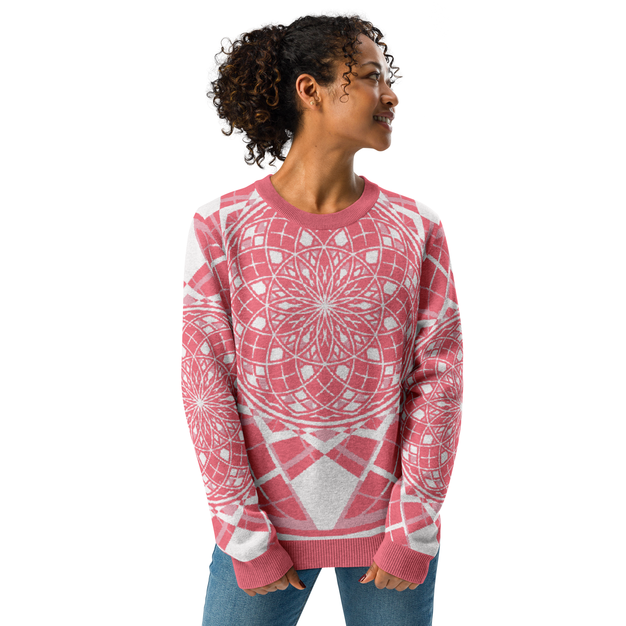 Mystic Metamorphic Redrose — Knitted Crew Neck Sweater