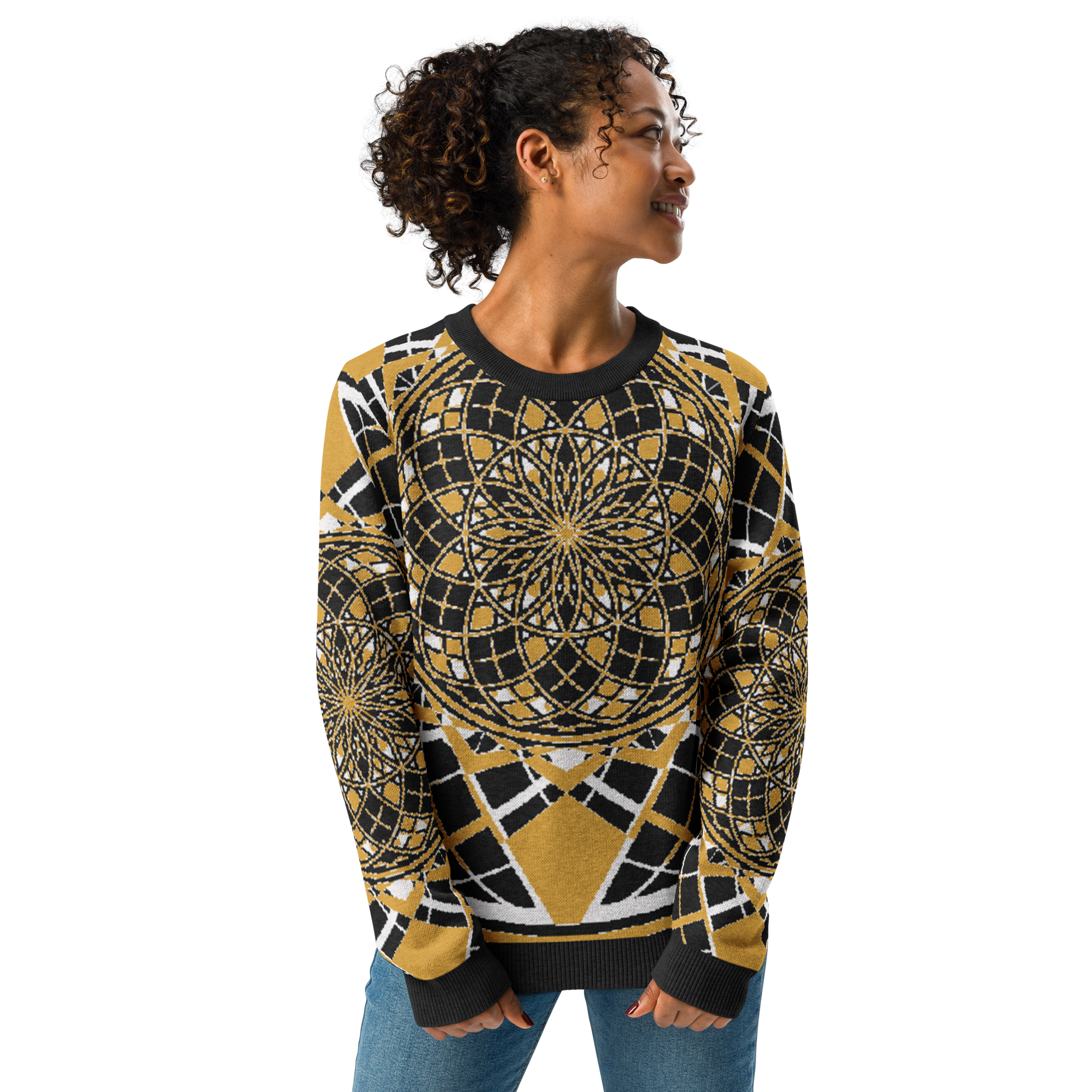 Mystic Metamorphic Mustard | Knitted Crew Neck Sweater
