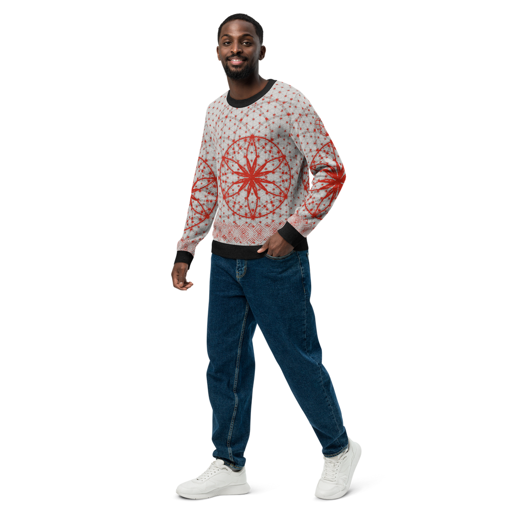 Red Prima Mystica | Knitted Crew Neck Sweater (Knit-On-Demand)