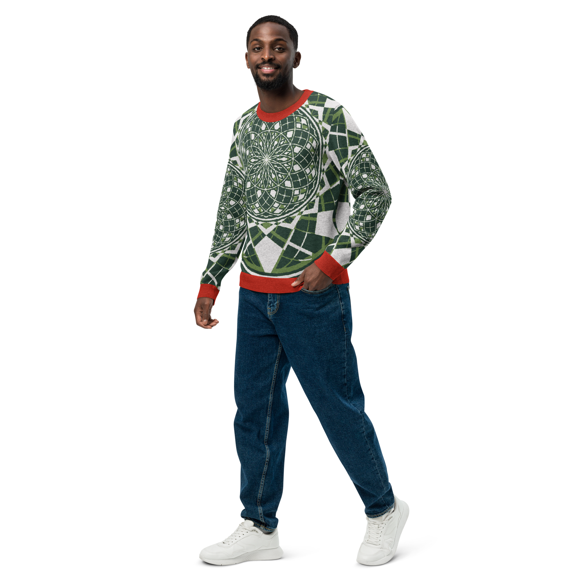 Mystic Candy Cane - Knitted Crew Neck Sweater