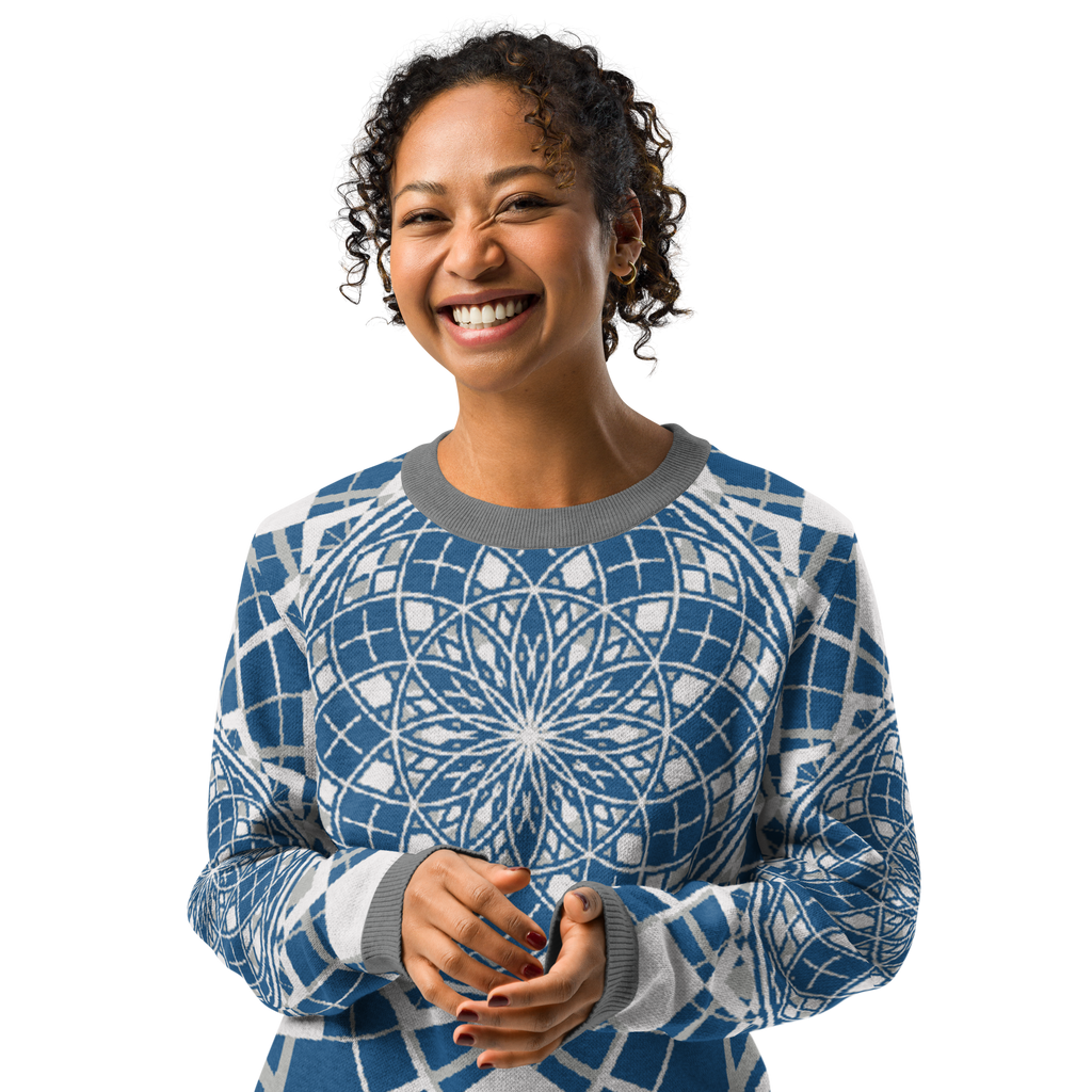 Mystic Metamorphic Blue Sky | Knitted Crew Neck Sweater