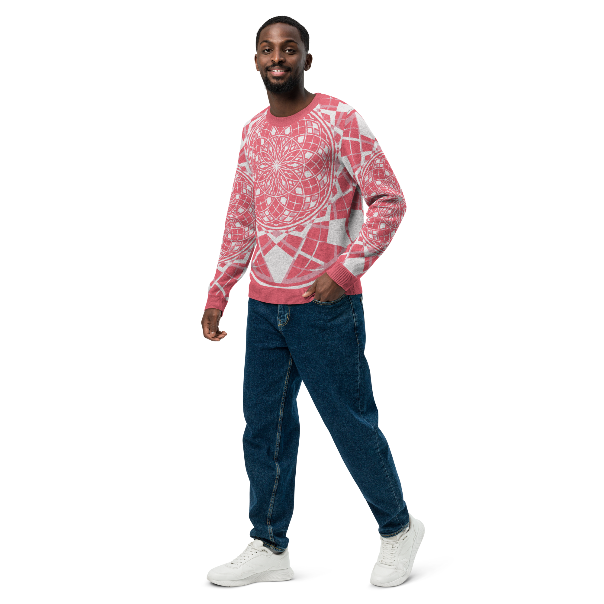 Mystic Metamorphic Redrose — Knitted Crew Neck Sweater