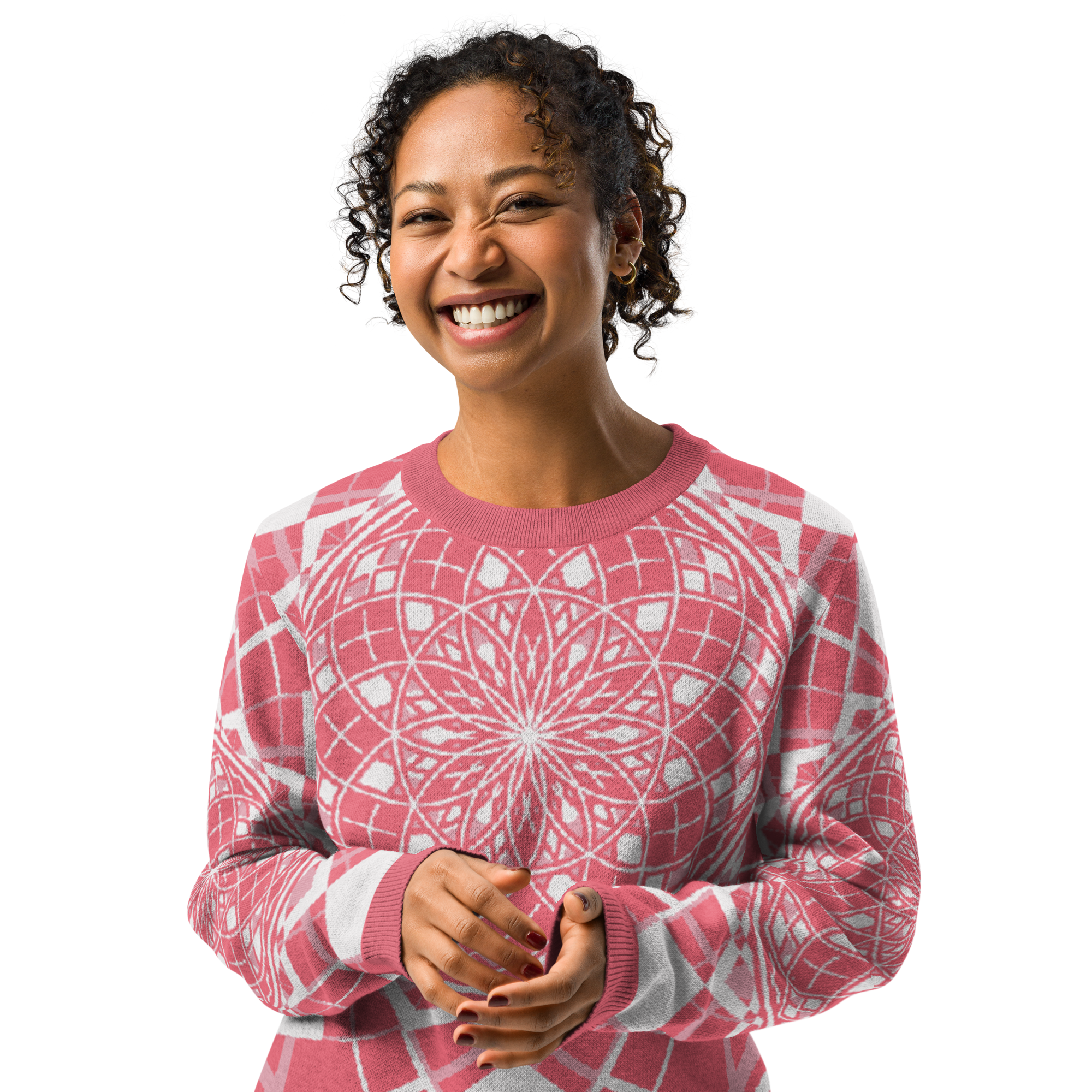 Mystic Metamorphic Redrose — Knitted Crew Neck Sweater