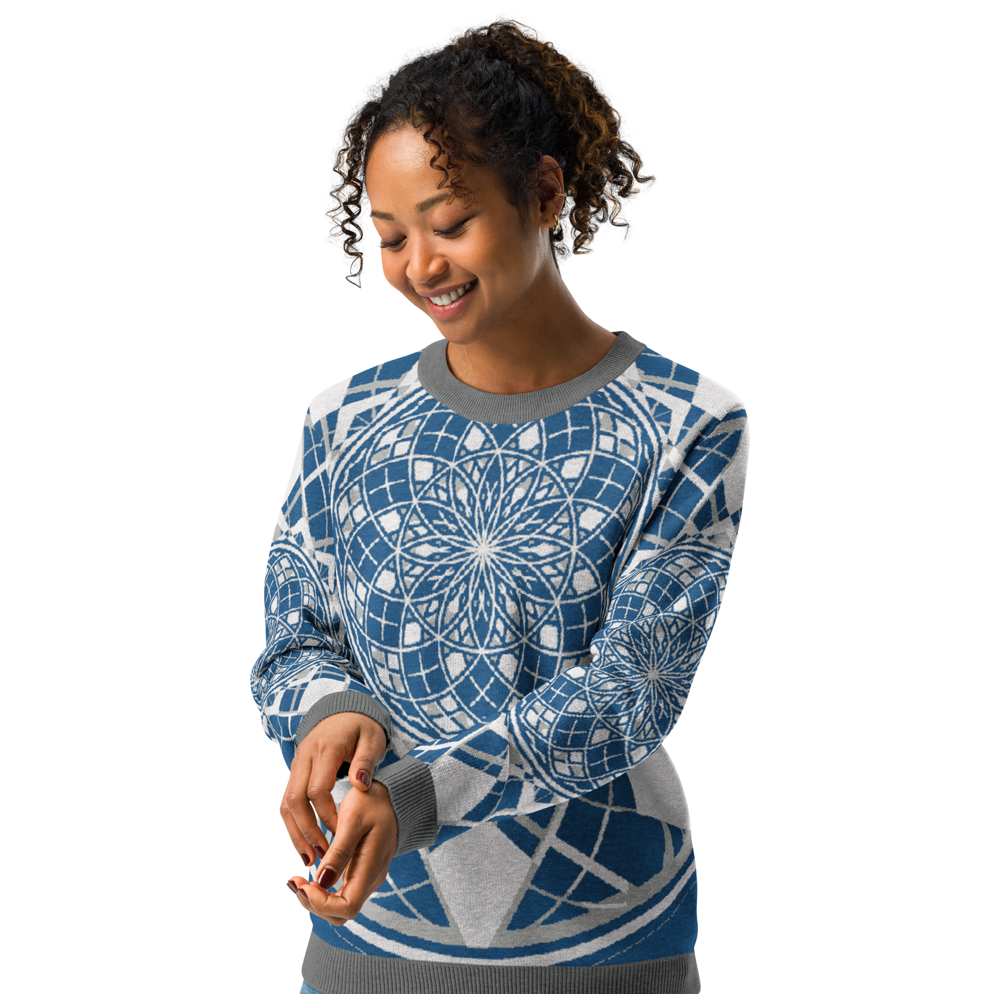 Mystic Metamorphic Blue Sky | Knitted Crew Neck Sweater