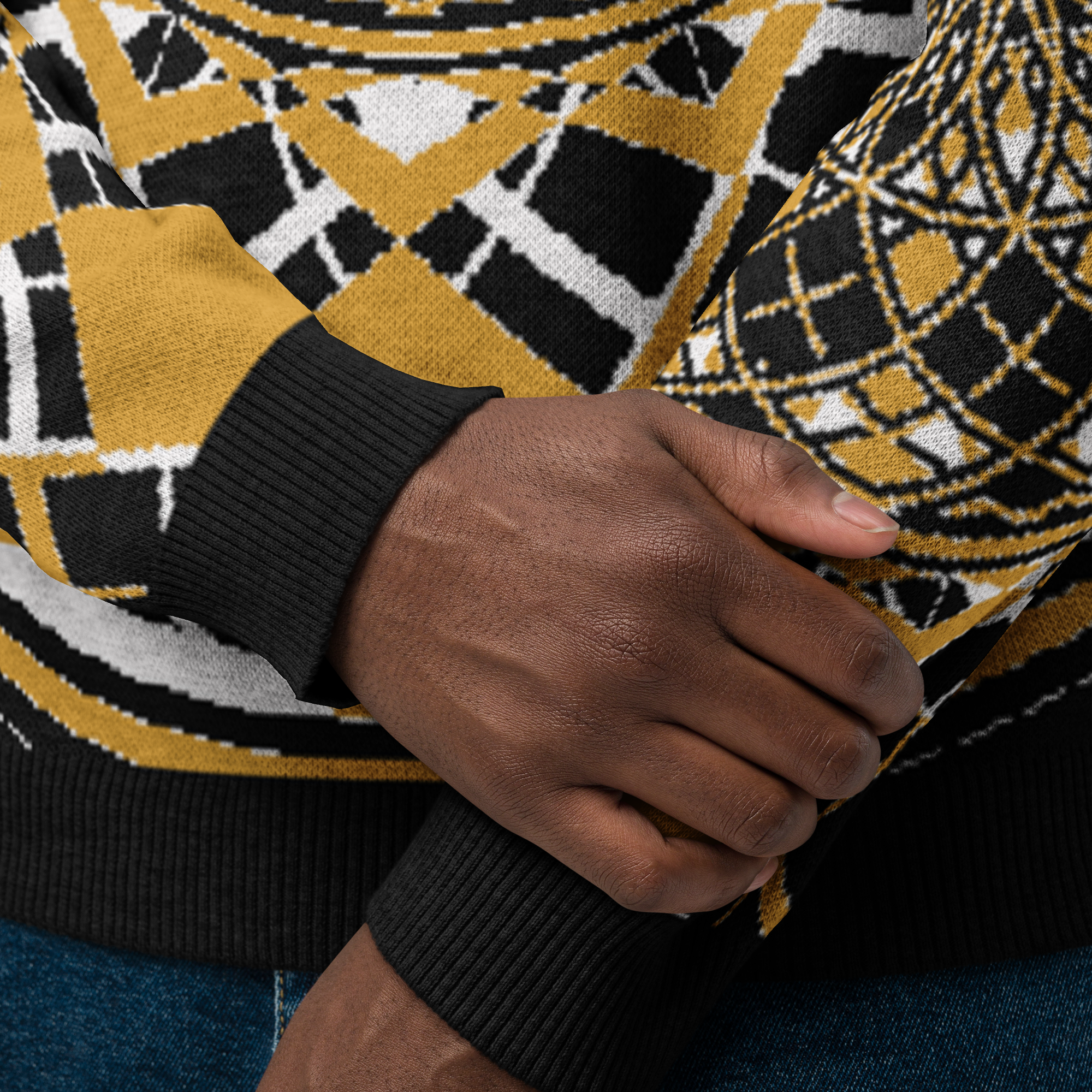 Mystic Metamorphic Mustard | Knitted Crew Neck Sweater