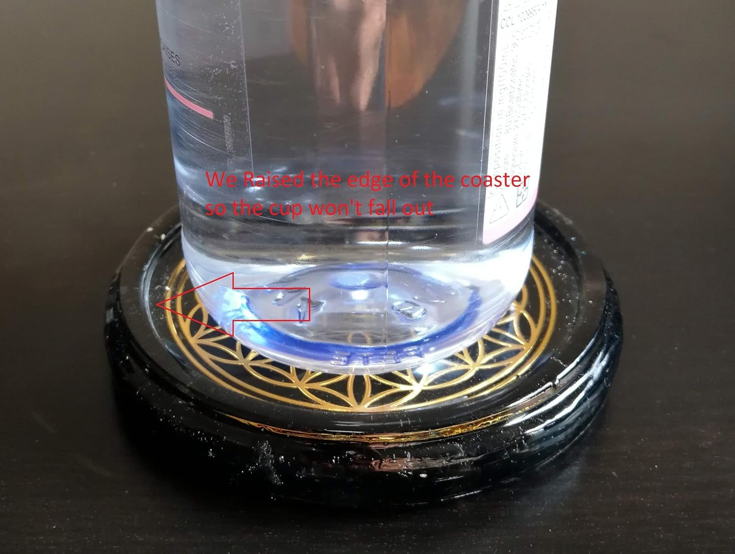Obsidian Flower of Life Charging Coaster Plate – 4" Crystal Energy Dome for Water & Ritual Tools