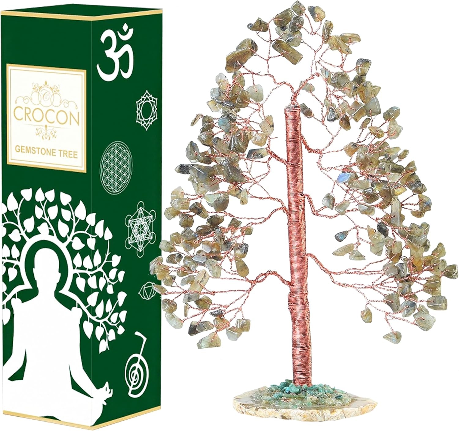 7 Chakra Tree of Life - Crystal Tree for Positive - Gemstone Tree - Seven Chakra Tree Spiritual Wisdom Feng Shui Tree Decor - Handmade - Healing Tree - Attract Good Luck & Charm Gift