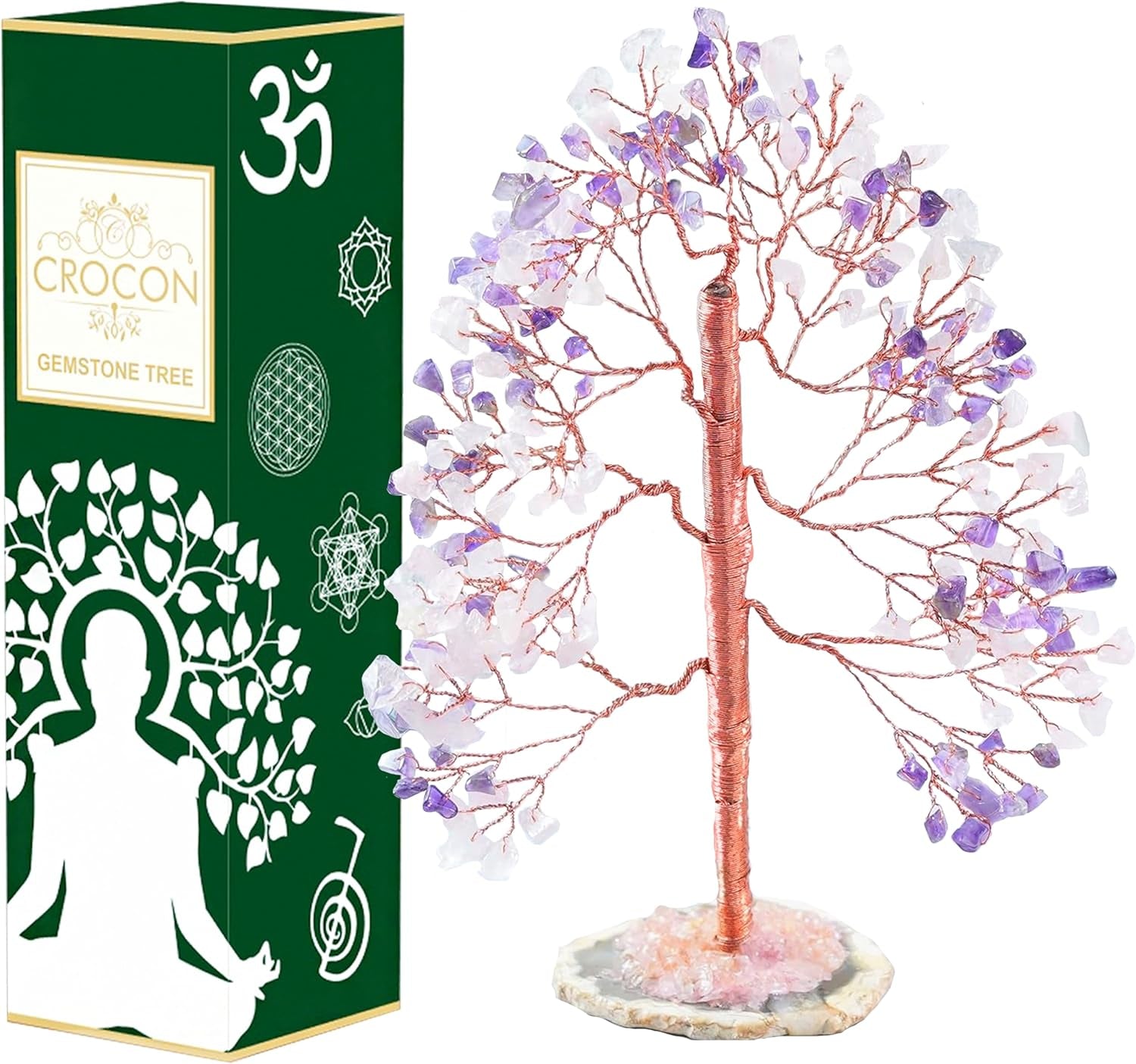 7 Chakra Tree of Life - Crystal Tree for Positive - Gemstone Tree - Seven Chakra Tree Spiritual Wisdom Feng Shui Tree Decor - Handmade - Healing Tree - Attract Good Luck & Charm Gift