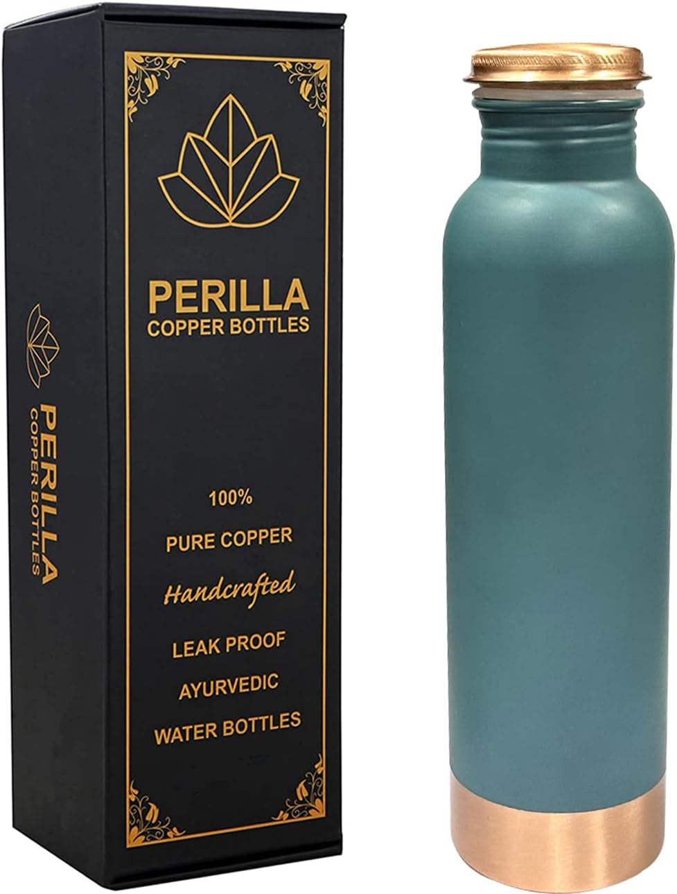 Mystic Copper Vessel – 34 oz Ayurvedic-Inspired Water Bottle 100% Pure Copper | Handcrafted | Leak-Proof |Ready to Go