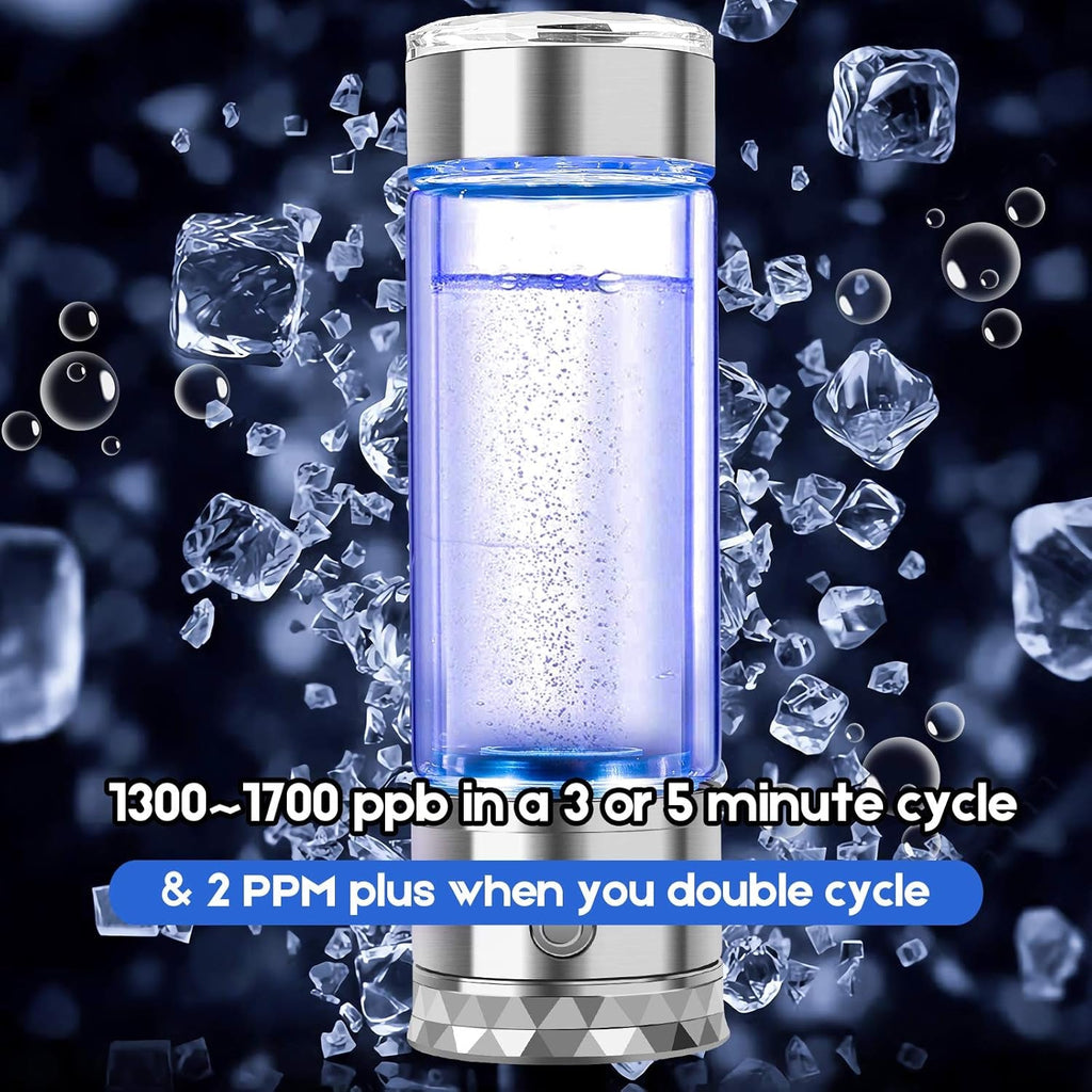 N.P Hydrogen Water Bottle Generator with Dual Chamber & SPE PEM Technology - Up to 1700 PPB