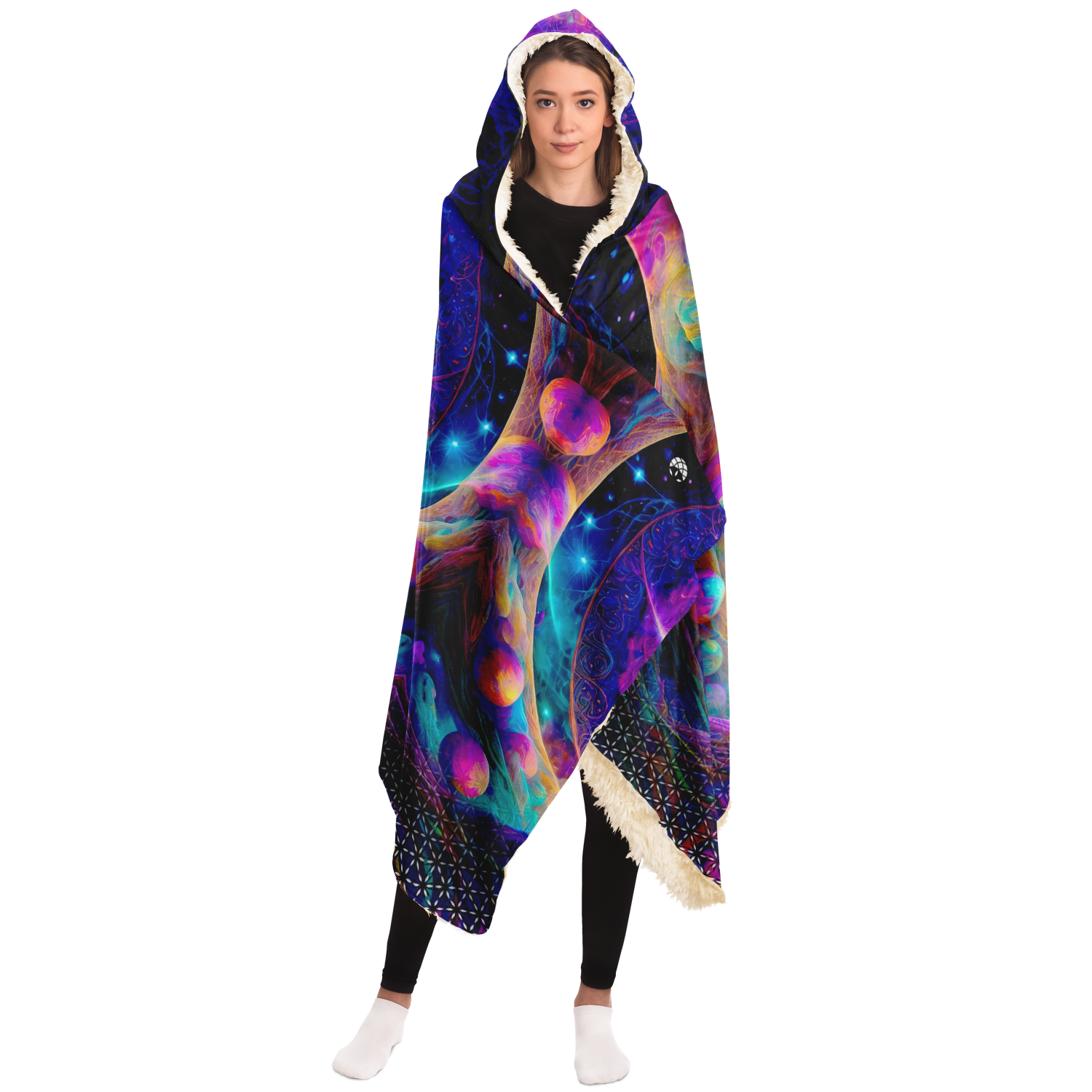 Mystic Contemplation - Sherpa Hooded Blanket