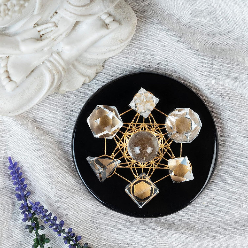 Platonic Solid Sacred Geometry Set for Reiki Healing & Chakra Balancing (15-20mm)