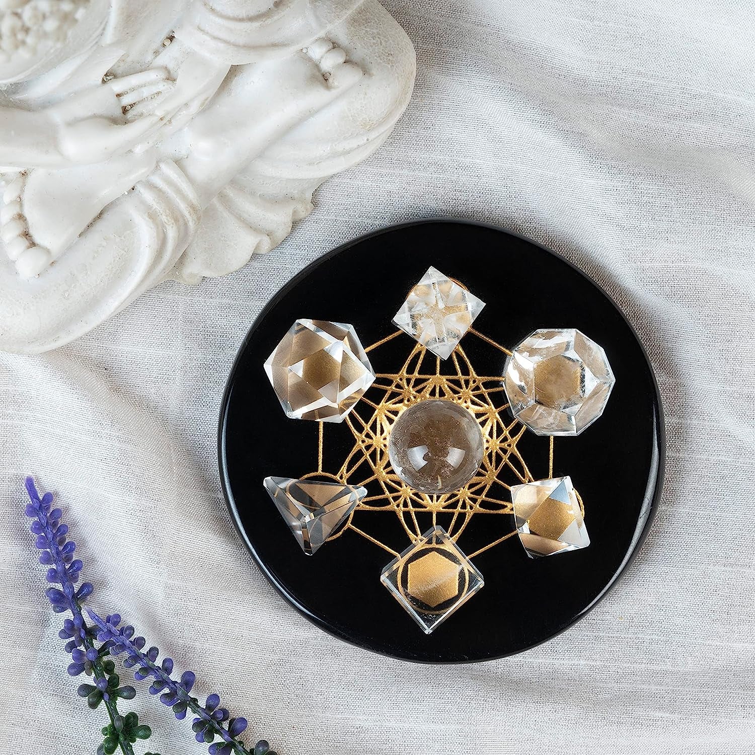 Platonic Solid Sacred Geometry Set for Reiki Healing & Chakra Balancing (15-20mm)