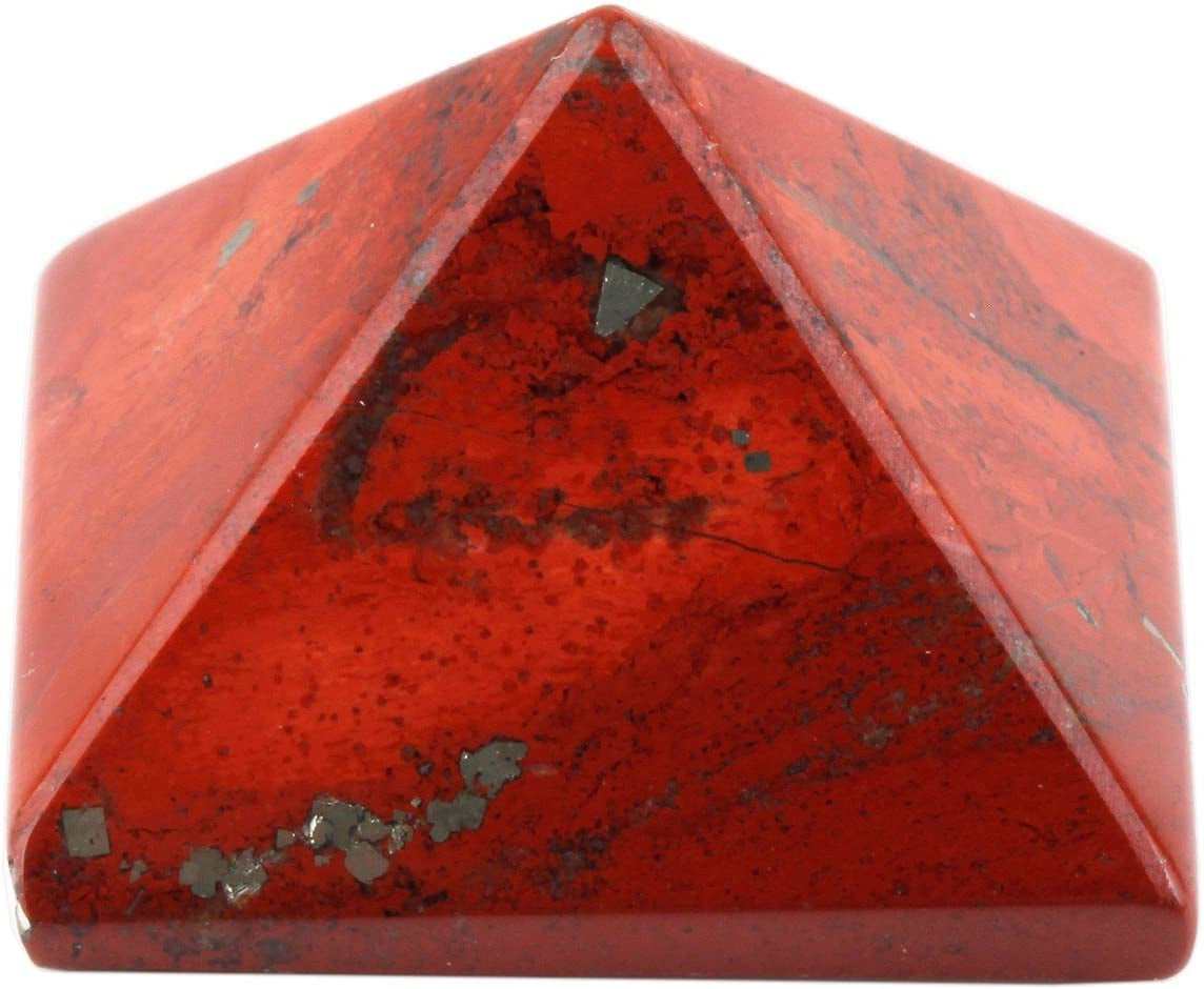 Healing Crystal Red Jasper Pyramid Metaphysical Stone Figurine