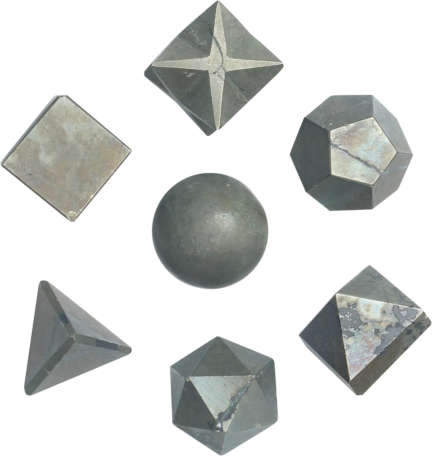 Platonic Solid Sacred Geometry Set for Reiki Healing & Chakra Balancing (15-20mm)