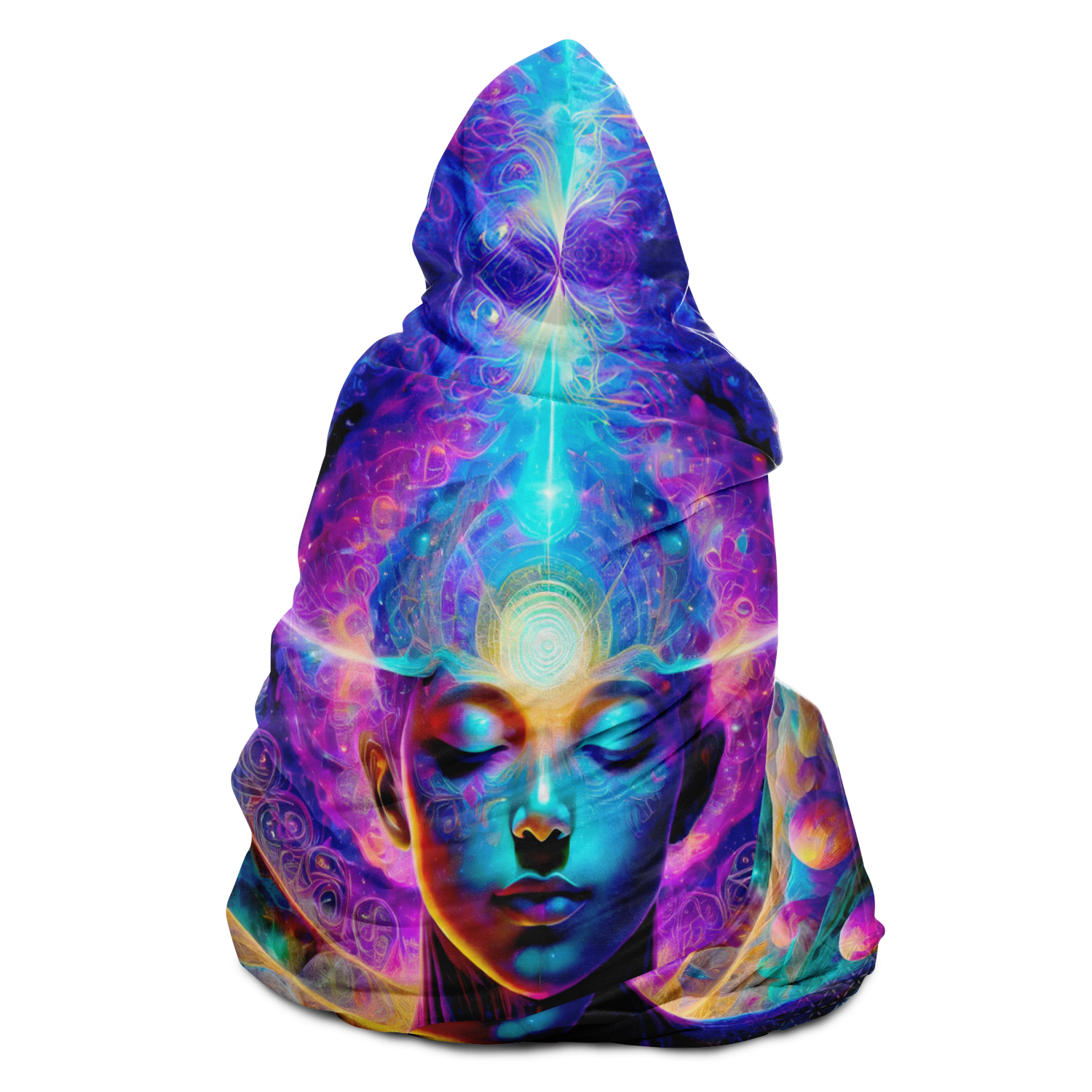 Mystic Contemplation - Sherpa Hooded Blanket