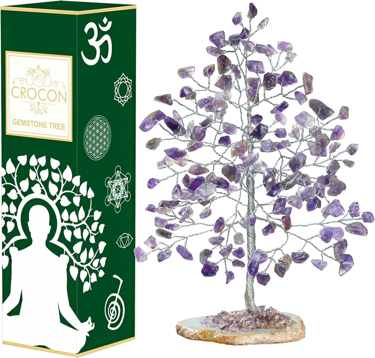 7 Chakra Tree of Life - Crystal Tree for Positive - Gemstone Tree - Seven Chakra Tree Spiritual Wisdom Feng Shui Tree Decor - Handmade - Healing Tree - Attract Good Luck & Charm Gift