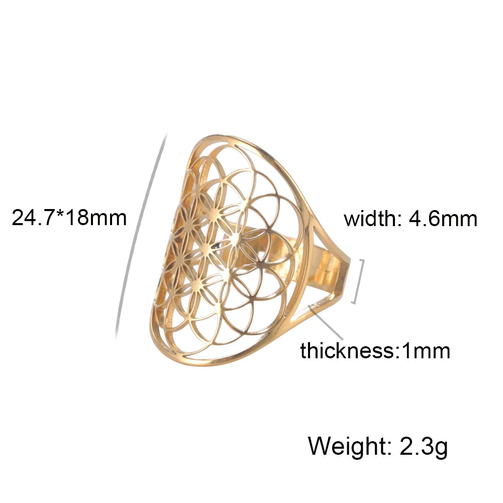 Sacred Geometry Ring –  Flower of Life | Metatron’s Cube | and More