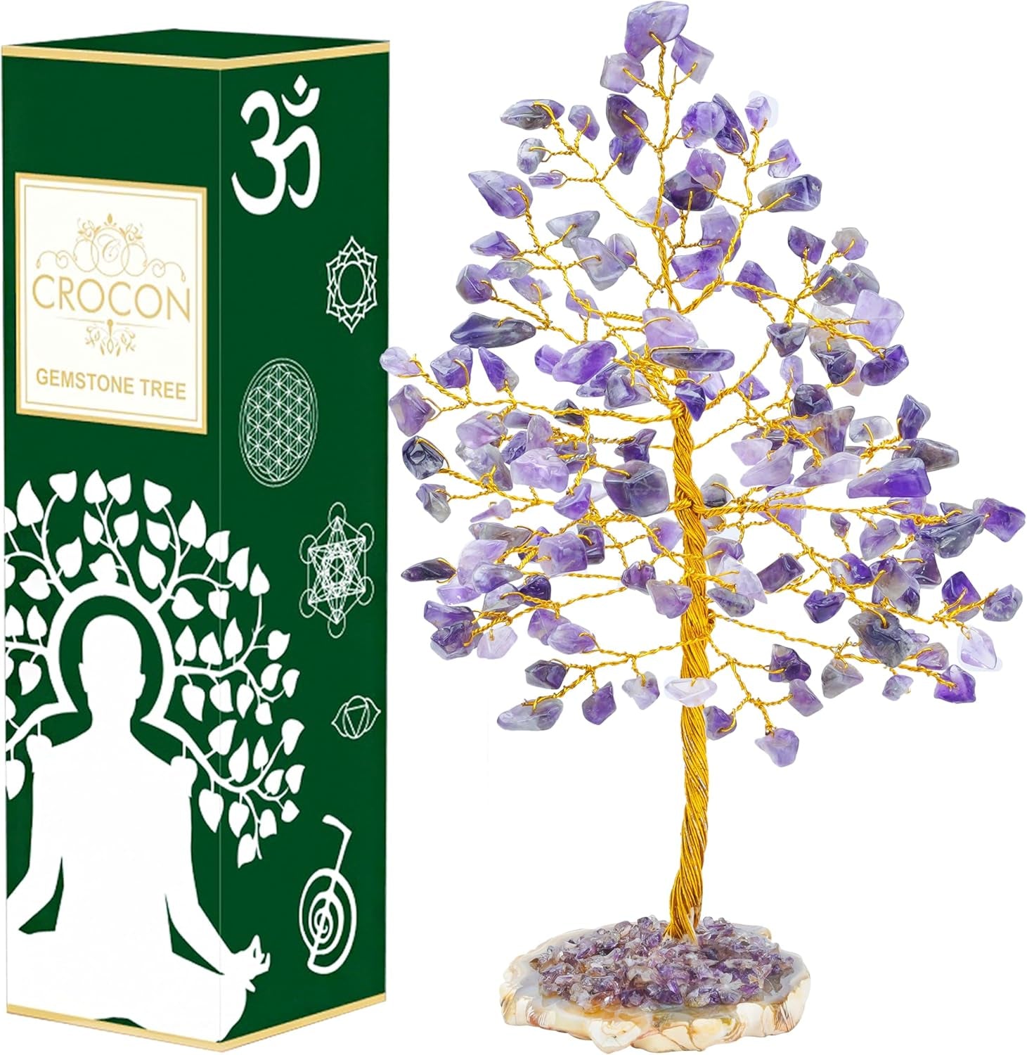 7 Chakra Tree of Life - Crystal Tree for Positive - Gemstone Tree - Seven Chakra Tree Spiritual Wisdom Feng Shui Tree Decor - Handmade - Healing Tree - Attract Good Luck & Charm Gift