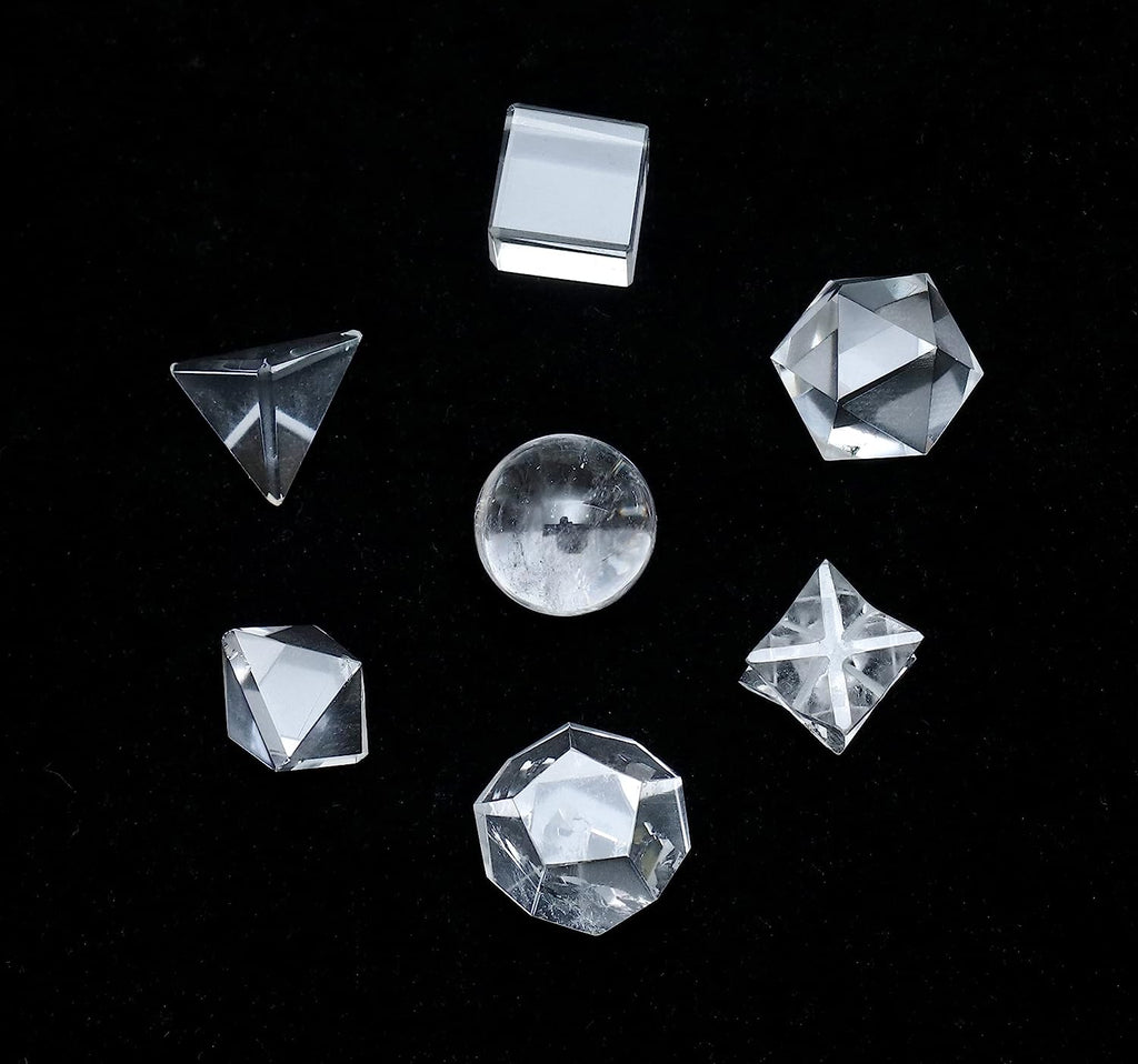 Platonic Solid Sacred Geometry Set for Reiki Healing & Chakra Balancing (15-20mm)