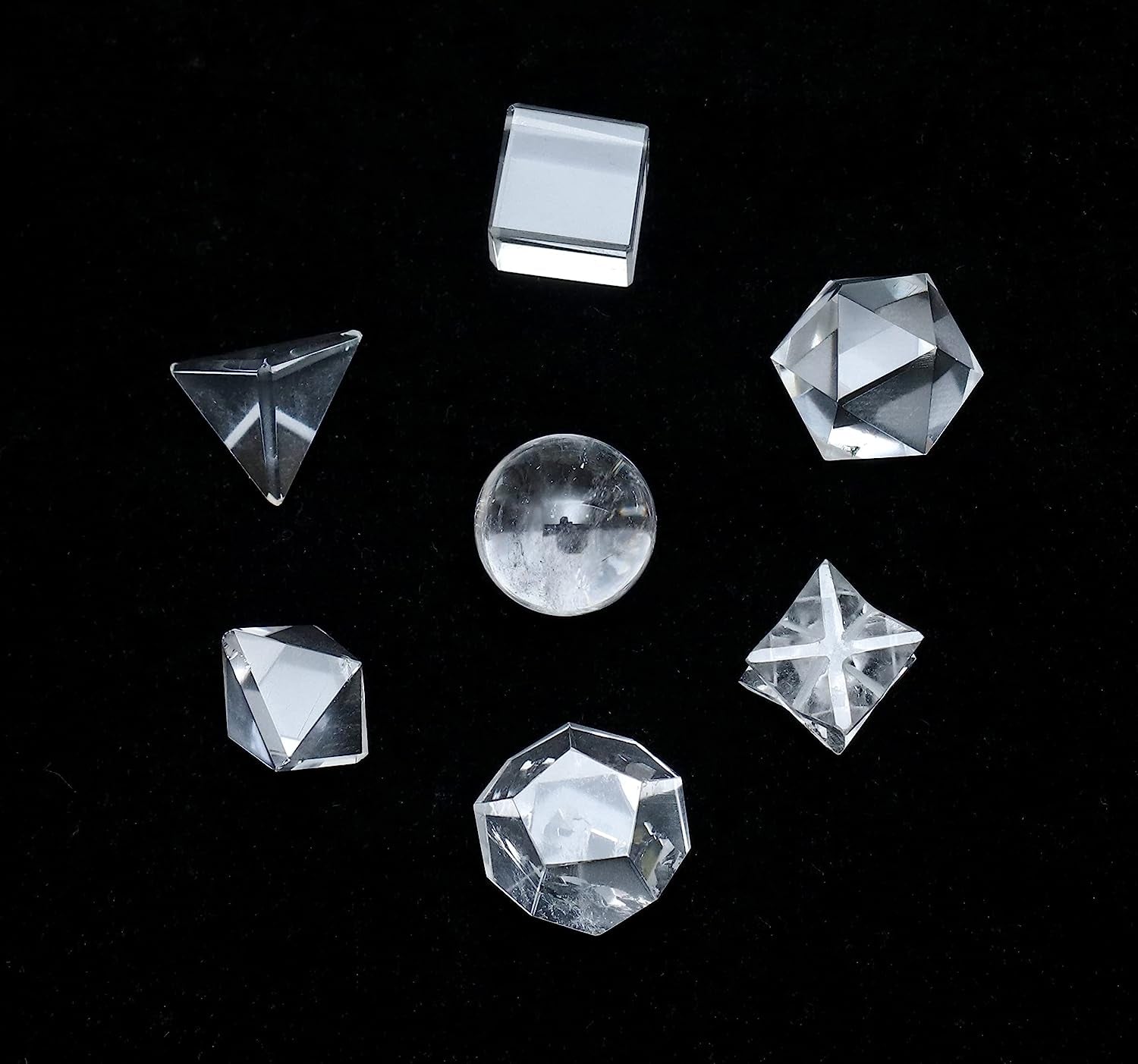 Platonic Solid Sacred Geometry Set for Reiki Healing & Chakra Balancing (15-20mm)