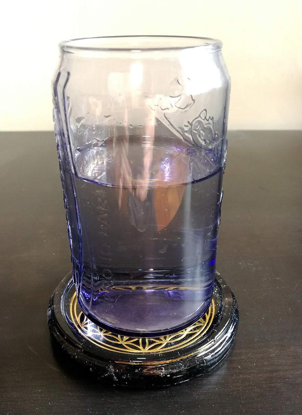 Obsidian Flower of Life Charging Coaster Plate – 4" Crystal Energy Dome for Water & Ritual Tools