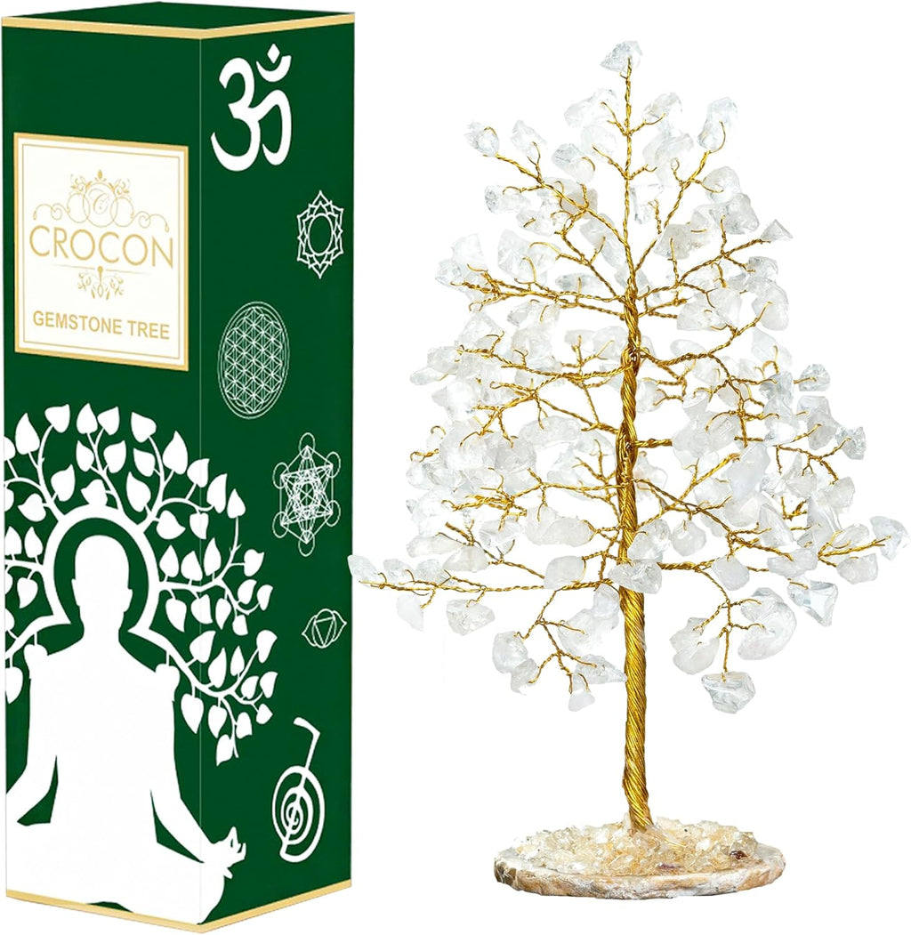 7 Chakra Tree of Life - Crystal Tree for Positive - Gemstone Tree - Seven Chakra Tree Spiritual Wisdom Feng Shui Tree Decor - Handmade - Healing Tree - Attract Good Luck & Charm Gift