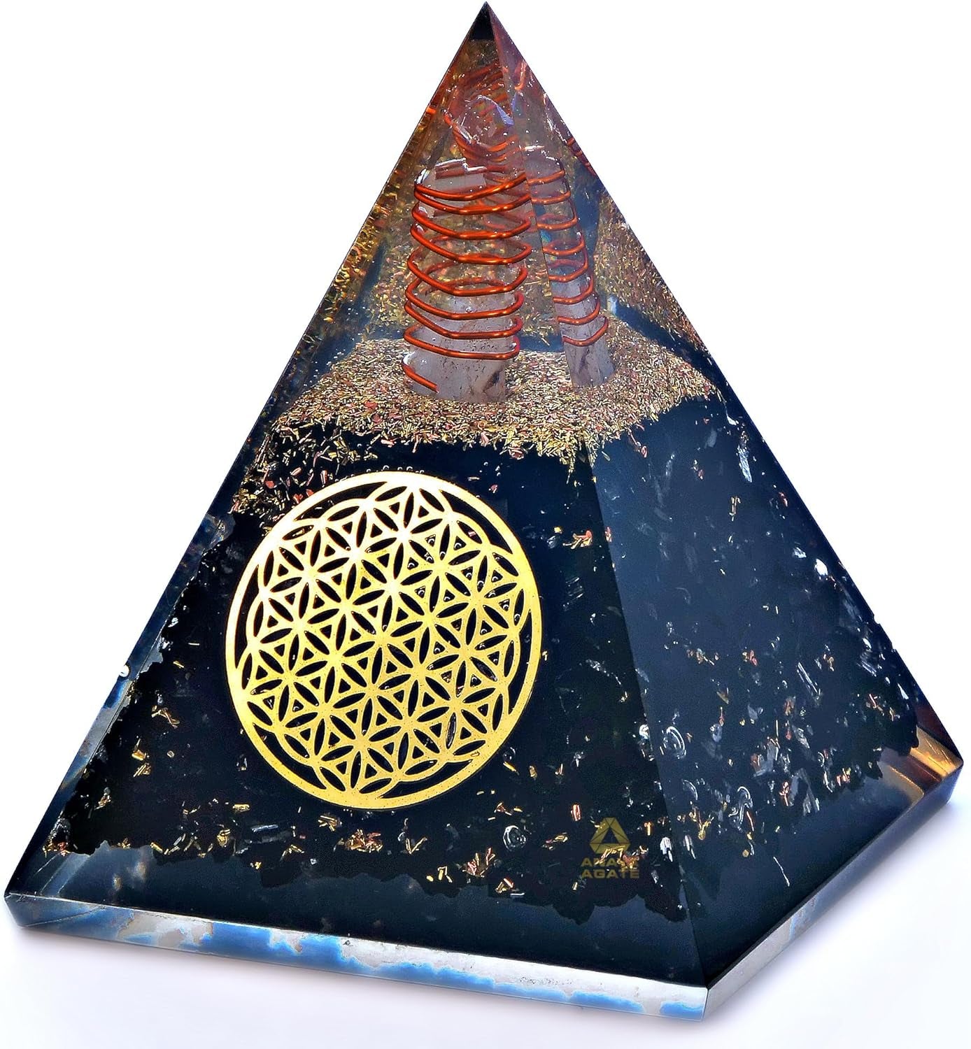 Orgone Pyramid – Handmade Crystal Orgone Generators with Flower of Life