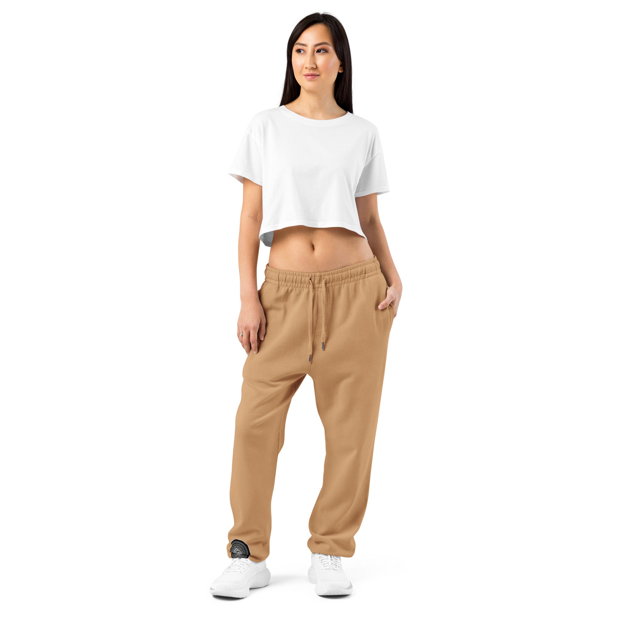 NTrendSic Keystone urban sweatpants made from heavyweight fleece with relaxed fit, elastic cuffs, zippered pockets, and minimalist streetwear design. Product mockup