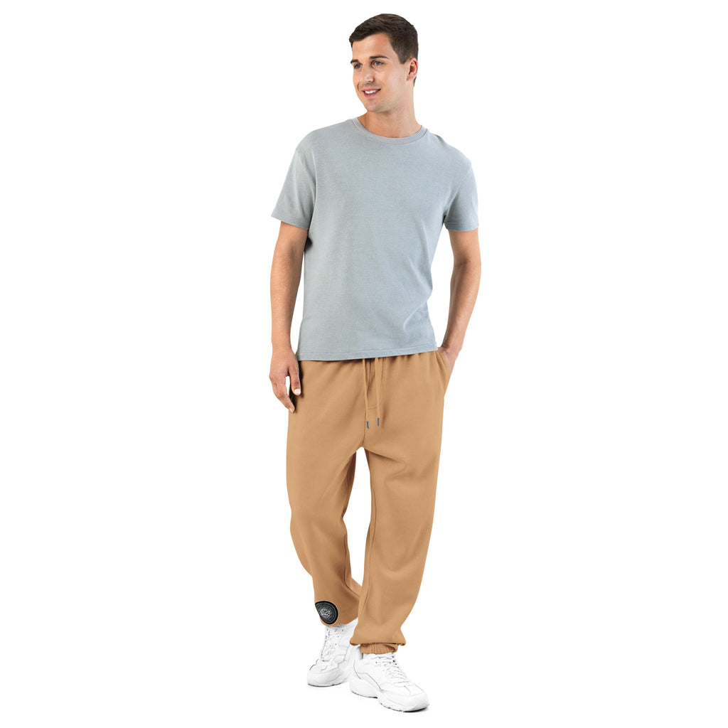 NTrendSic Keystone urban sweatpants made from heavyweight fleece with relaxed fit, elastic cuffs, zippered pockets, and minimalist streetwear design. Product mockup