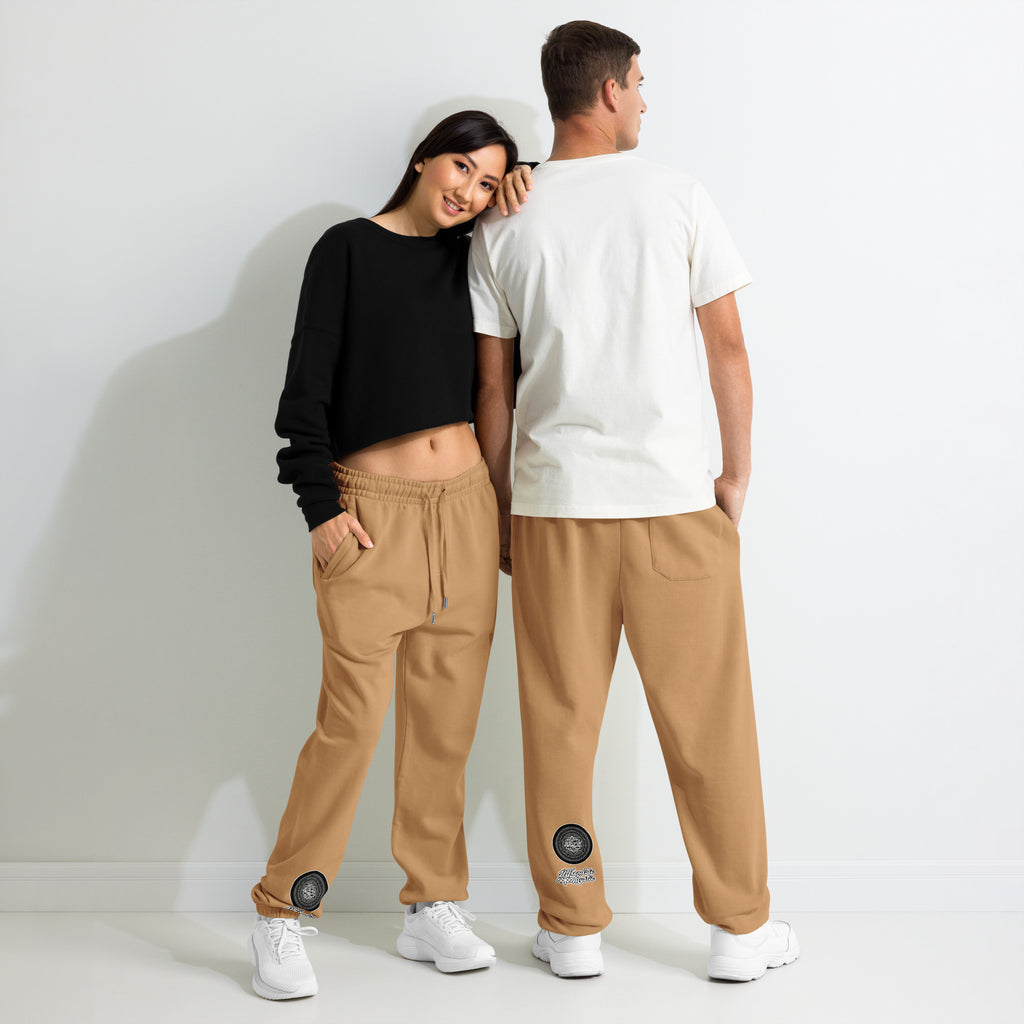 NTrendSic Keystone urban sweatpants made from heavyweight fleece with relaxed fit, elastic cuffs, zippered pockets, and minimalist streetwear design. Product mockup