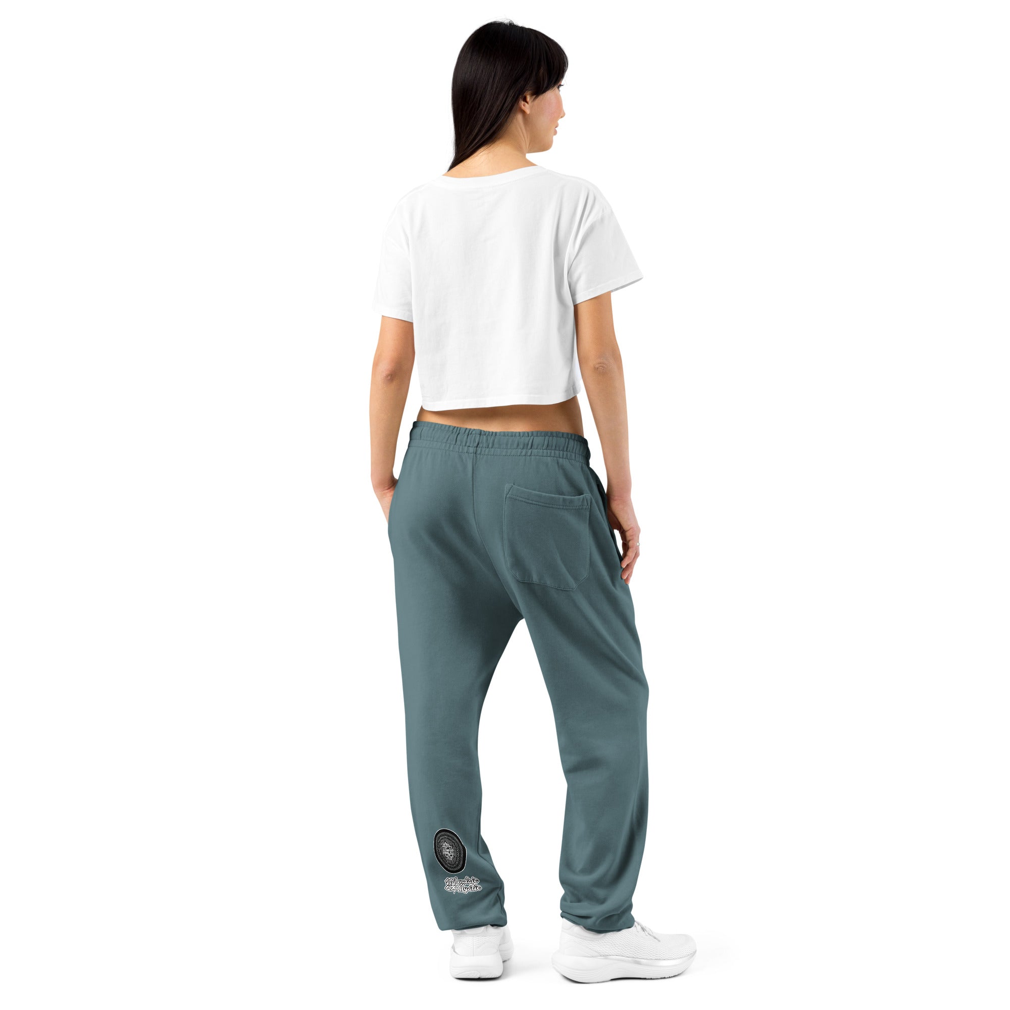 NTrendSic Keystone urban sweatpants made from heavyweight fleece with relaxed fit, elastic cuffs, zippered pockets, and minimalist streetwear design. Product mockup