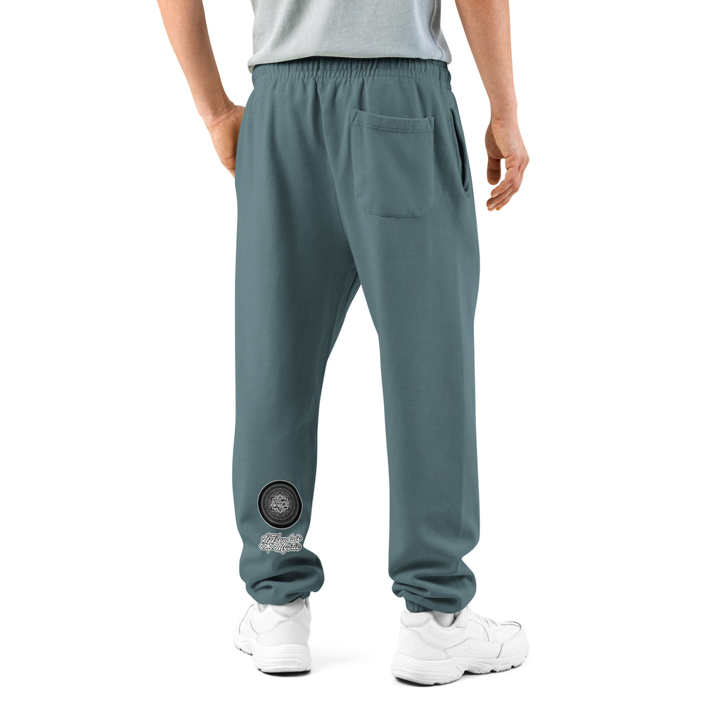NTrendSic Keystone urban sweatpants made from heavyweight fleece with relaxed fit, elastic cuffs, zippered pockets, and minimalist streetwear design. Product mockup