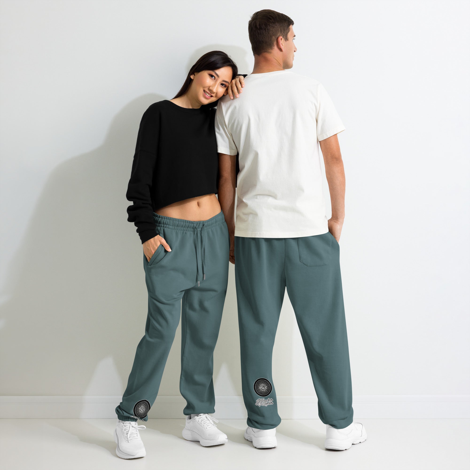 NTrendSic Keystone urban sweatpants made from heavyweight fleece with relaxed fit, elastic cuffs, zippered pockets, and minimalist streetwear design. Product mockup