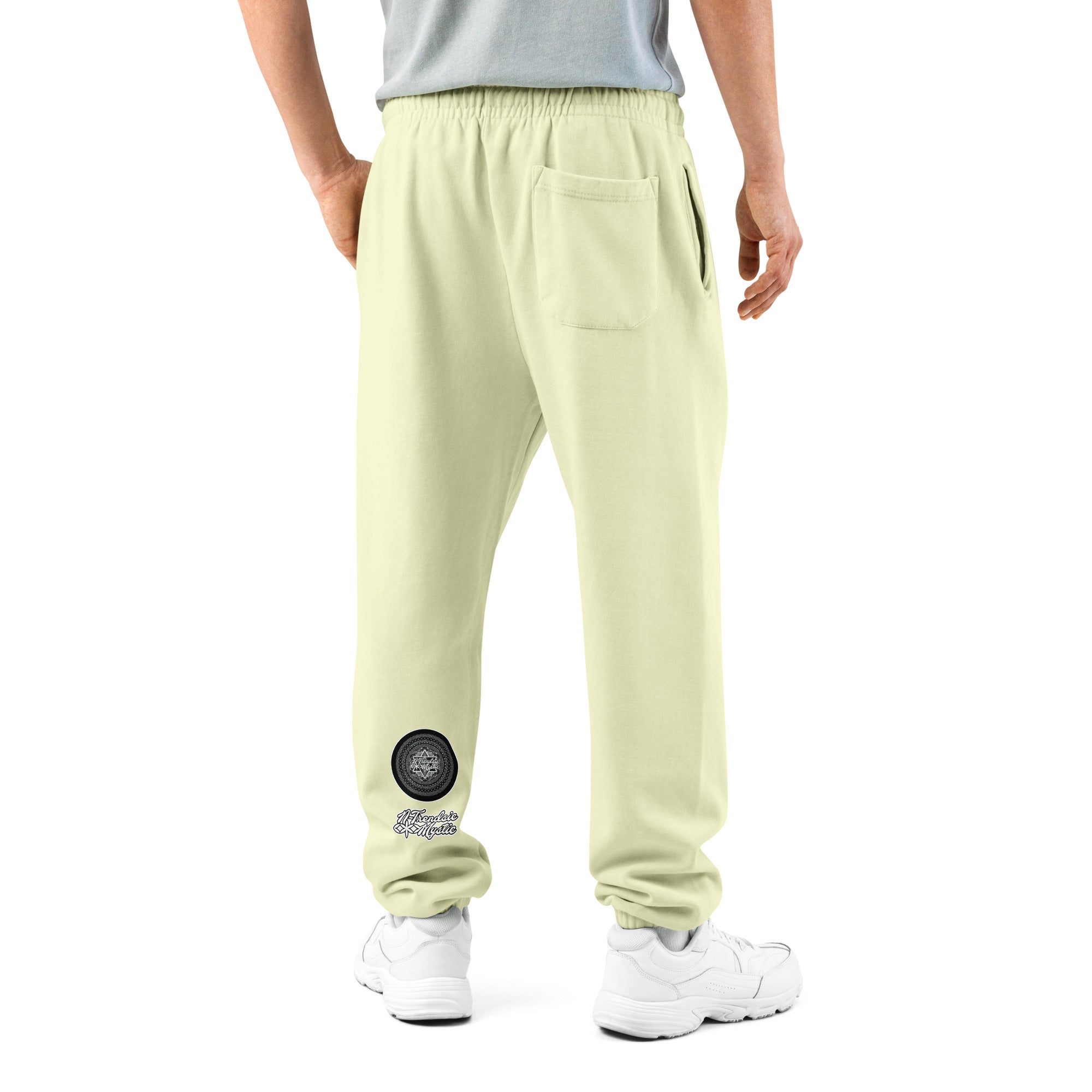 NTrendSic Keystone urban sweatpants made from heavyweight fleece with relaxed fit, elastic cuffs, zippered pockets, and minimalist streetwear design. Product mockup