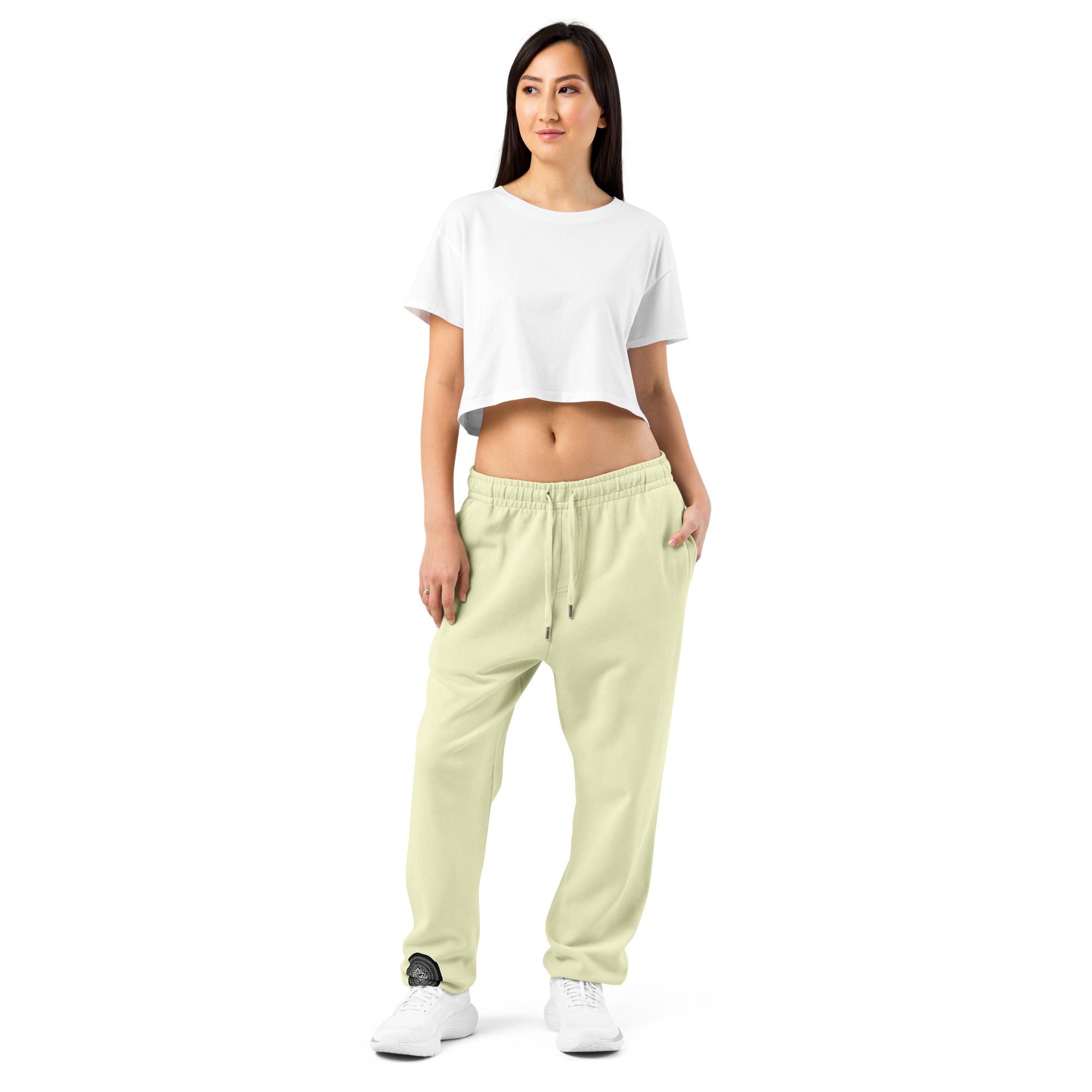 NTrendSic Keystone urban sweatpants made from heavyweight fleece with relaxed fit, elastic cuffs, zippered pockets, and minimalist streetwear design. Product mockup
