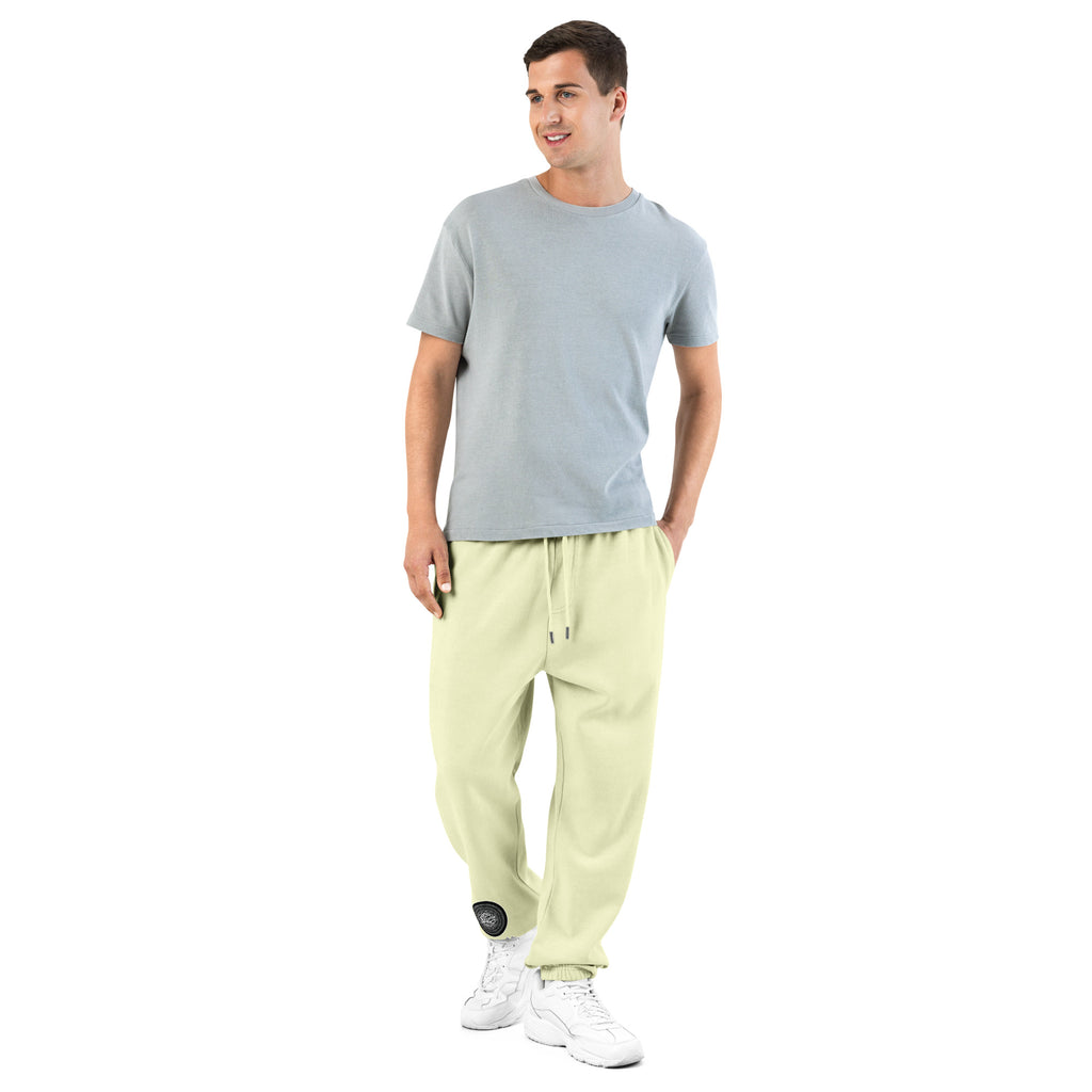 NTrendSic Keystone urban sweatpants made from heavyweight fleece with relaxed fit, elastic cuffs, zippered pockets, and minimalist streetwear design. Product mockup