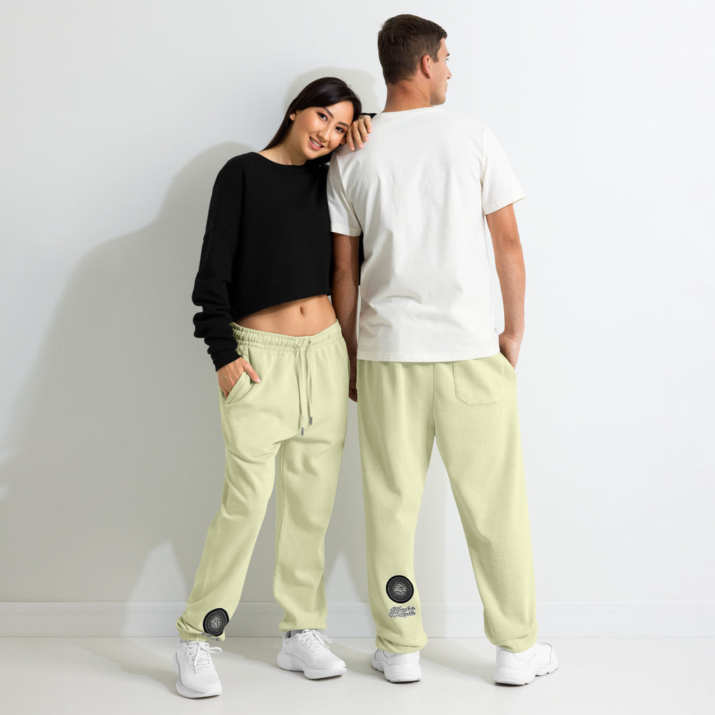 NTrendSic Keystone urban sweatpants made from heavyweight fleece with relaxed fit, elastic cuffs, zippered pockets, and minimalist streetwear design. Product mockup