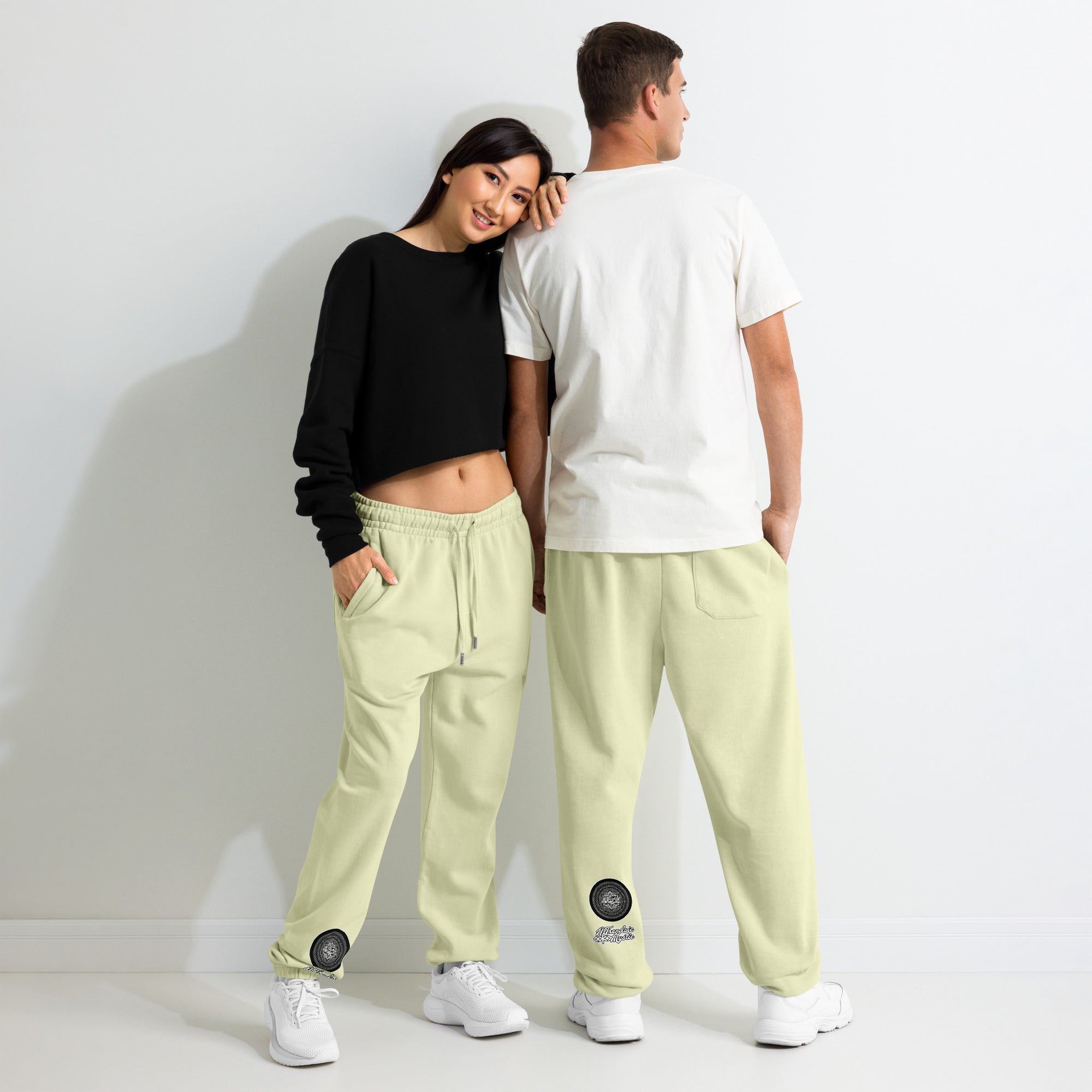 NTrendSic Keystone urban sweatpants made from heavyweight fleece with relaxed fit, elastic cuffs, zippered pockets, and minimalist streetwear design. Product mockup