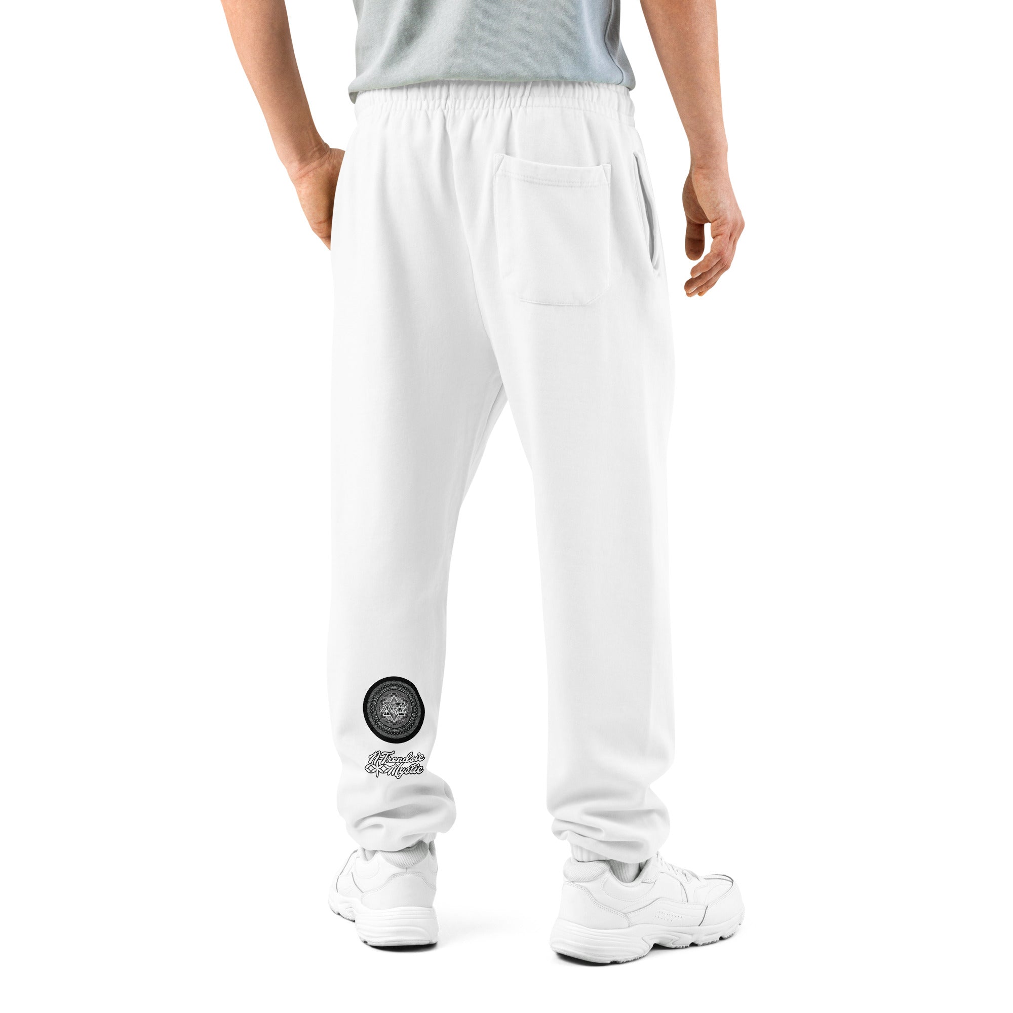 NTrendSic Keystone urban sweatpants made from heavyweight fleece with relaxed fit, elastic cuffs, zippered pockets, and minimalist streetwear design. Product mockup