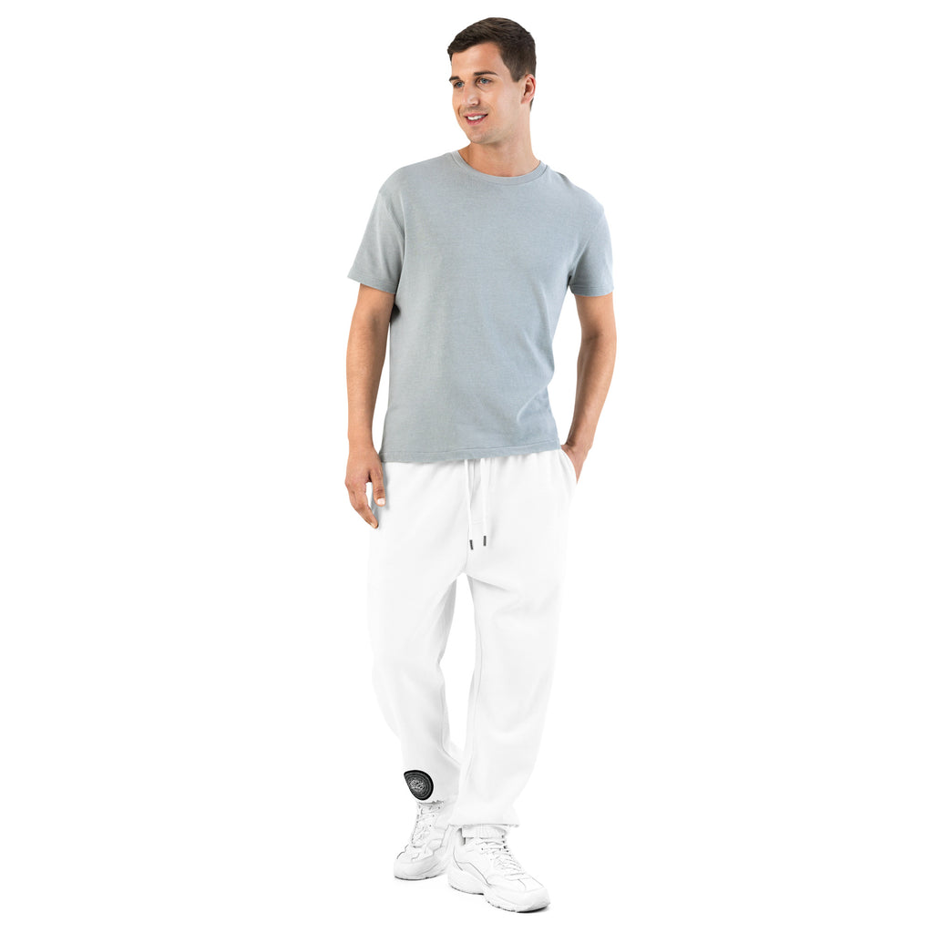 NTrendSic Keystone urban sweatpants made from heavyweight fleece with relaxed fit, elastic cuffs, zippered pockets, and minimalist streetwear design. Product mockup