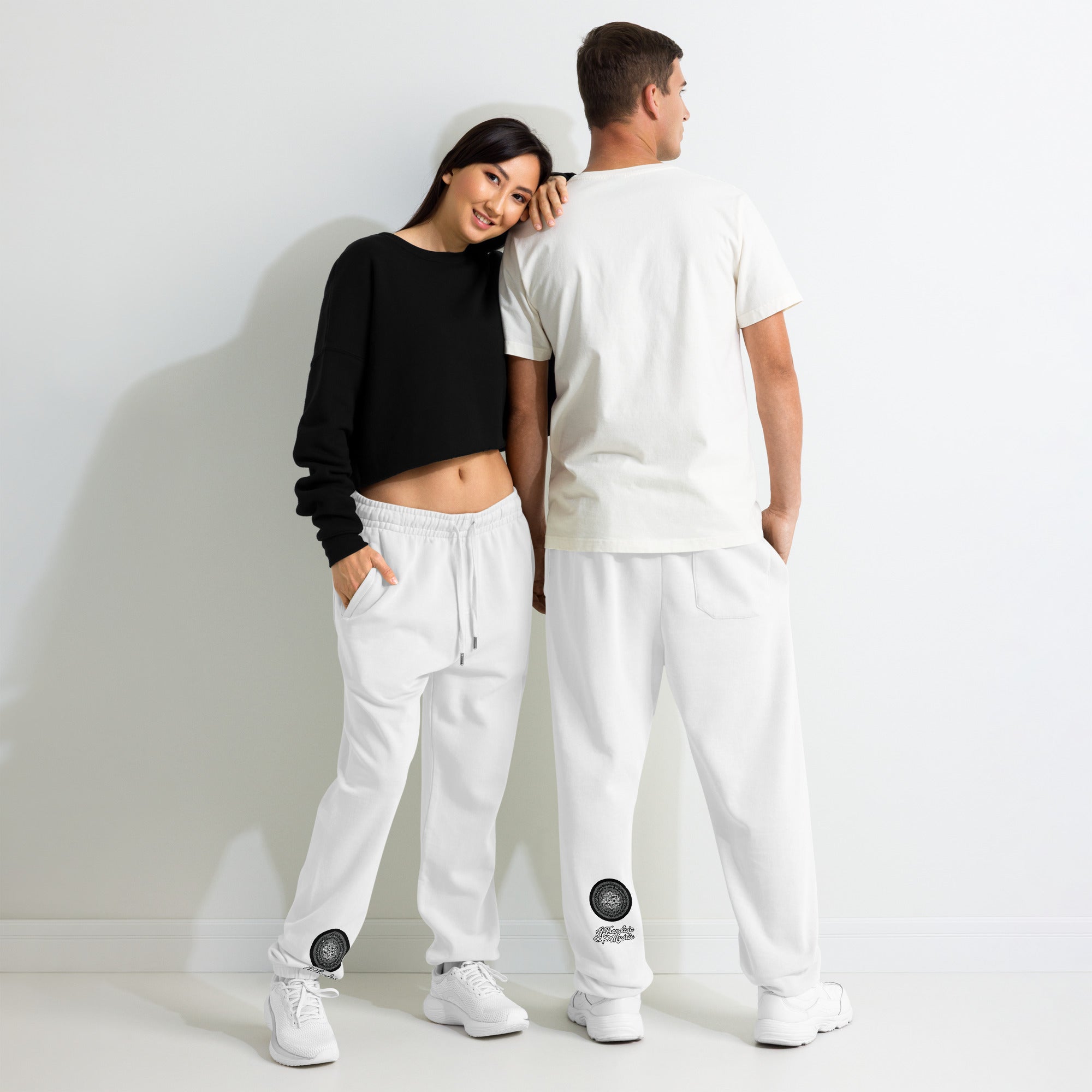 NTrendSic Keystone urban sweatpants made from heavyweight fleece with relaxed fit, elastic cuffs, zippered pockets, and minimalist streetwear design. Product mockup