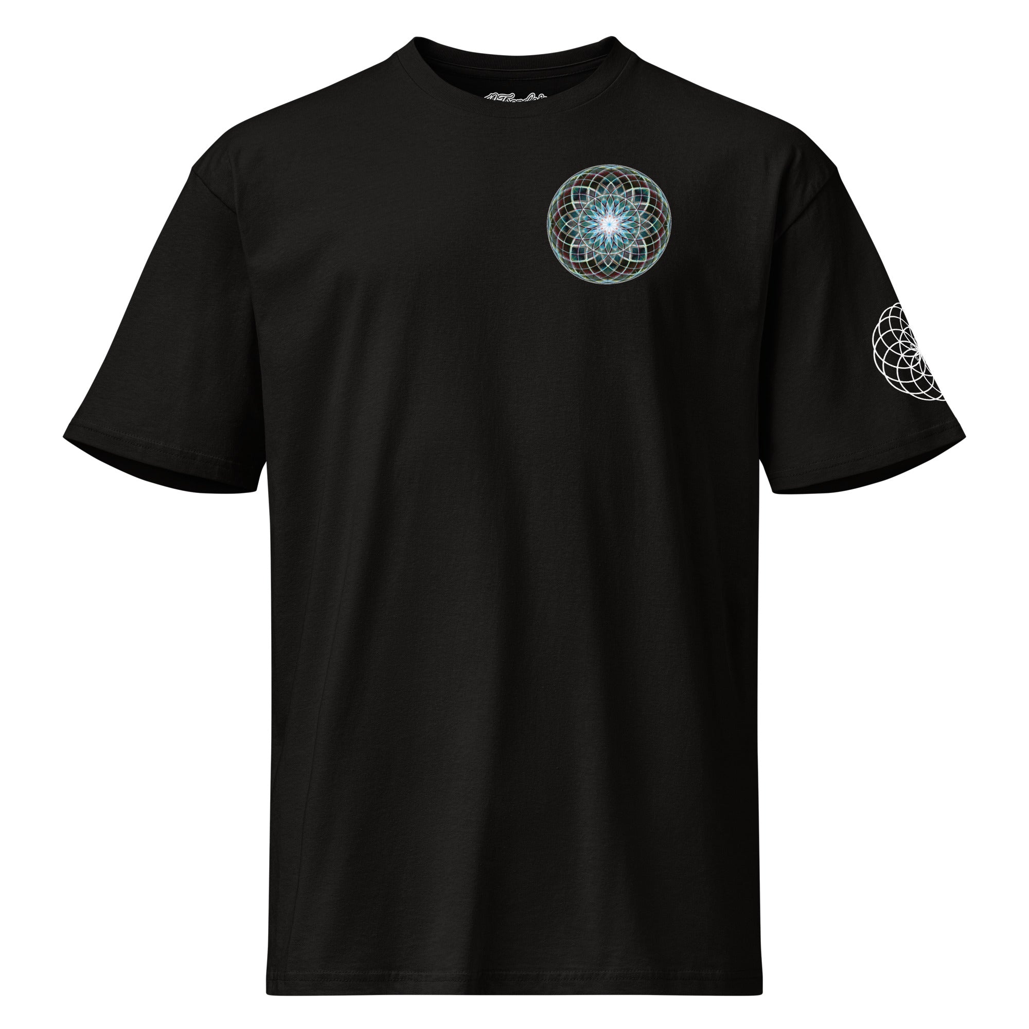 Dark Star Tee by NTrendSic Mystic featuring sacred geometry design on premium cotton t-shirt, front and back print, unisex streetwear